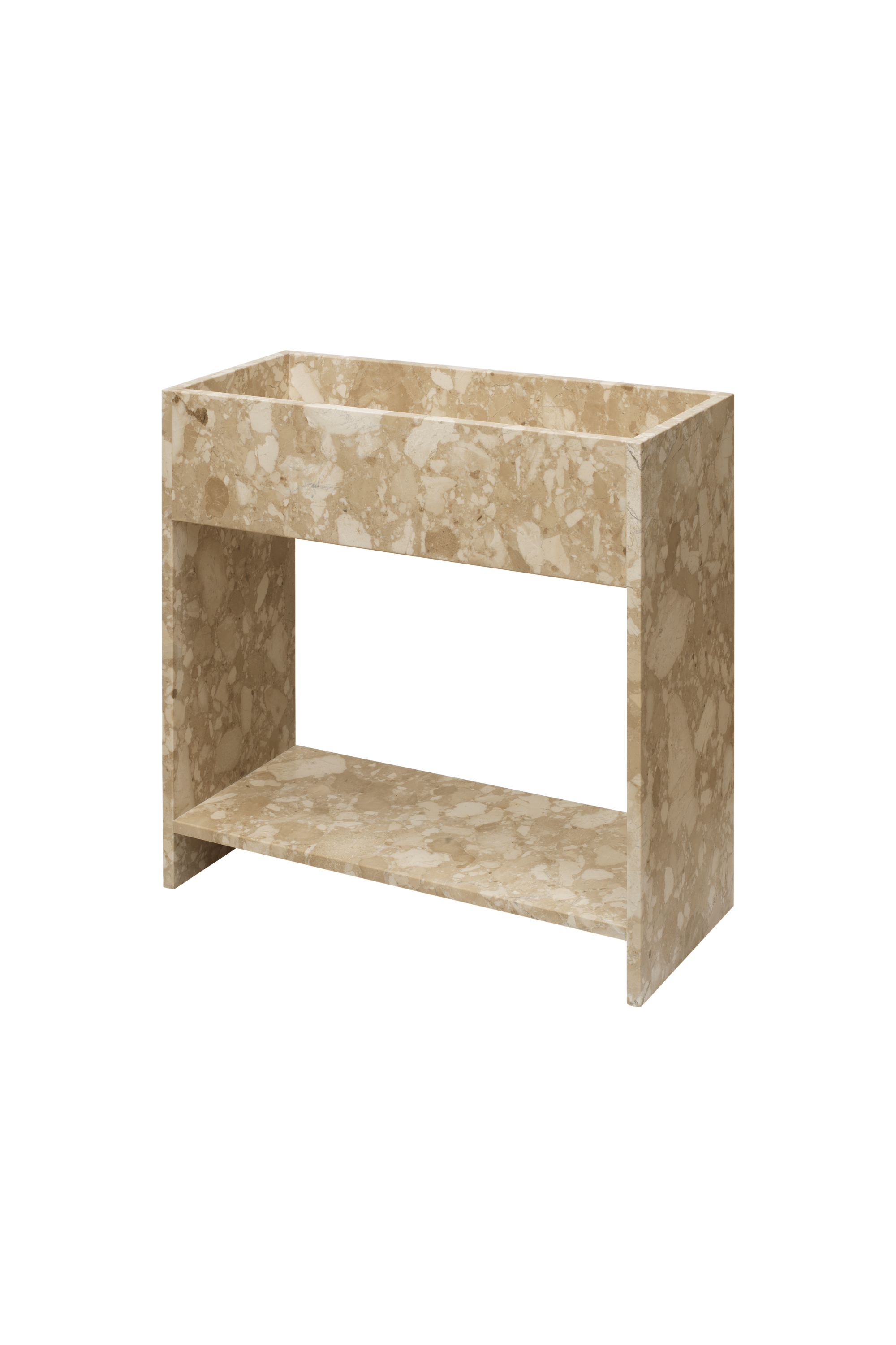 Stone Plant Box with Shelf Sand