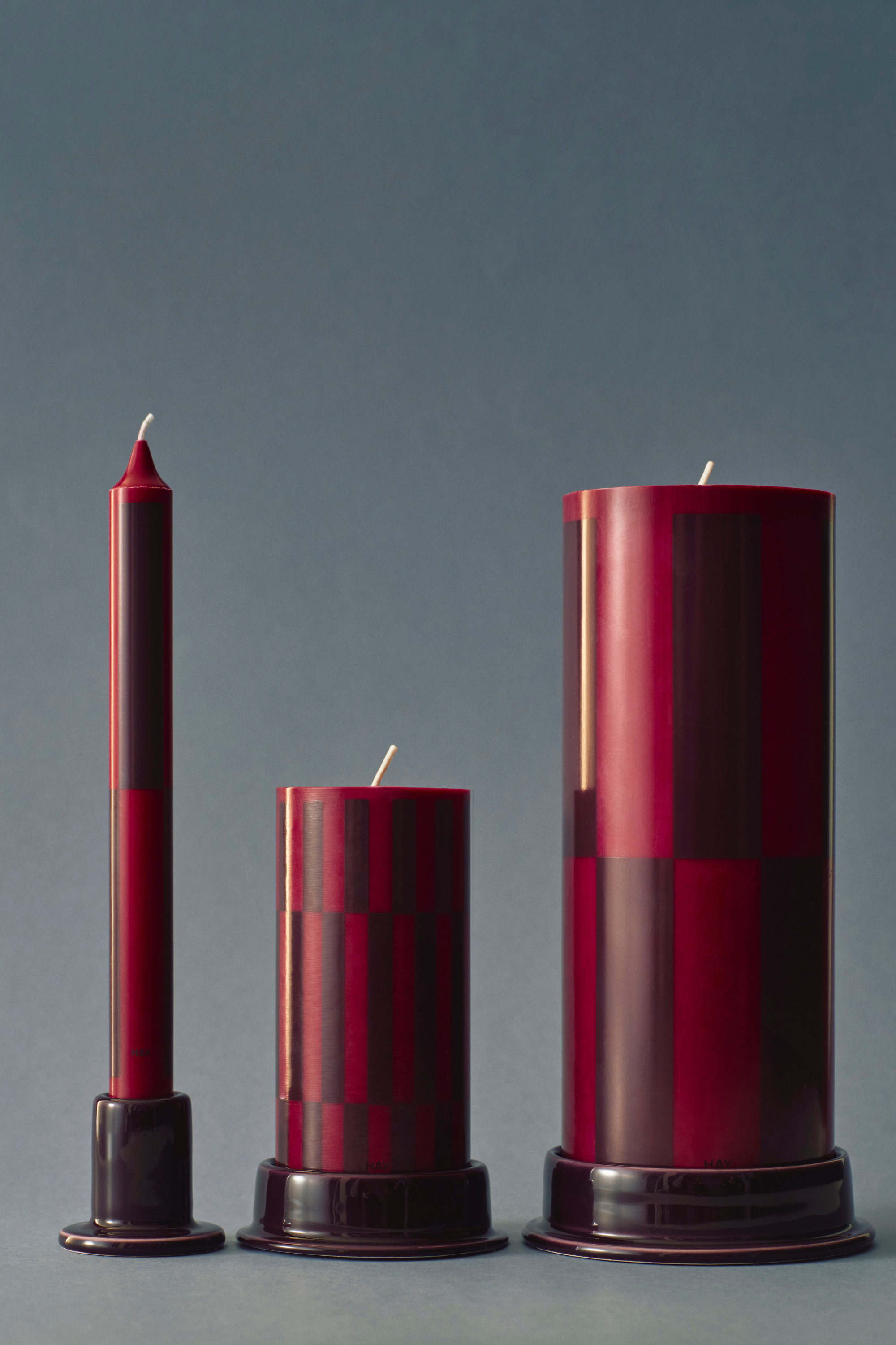 Column Dark Red Candle Holder S