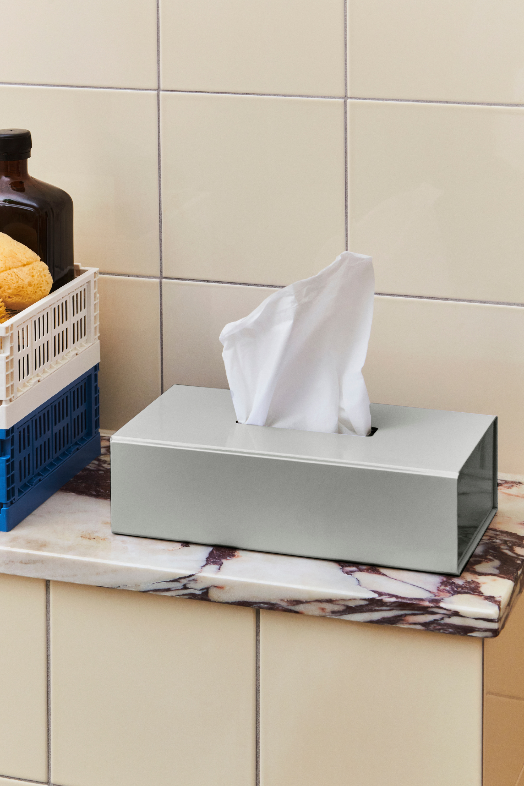 Colour Storage Tissue Box-Grey