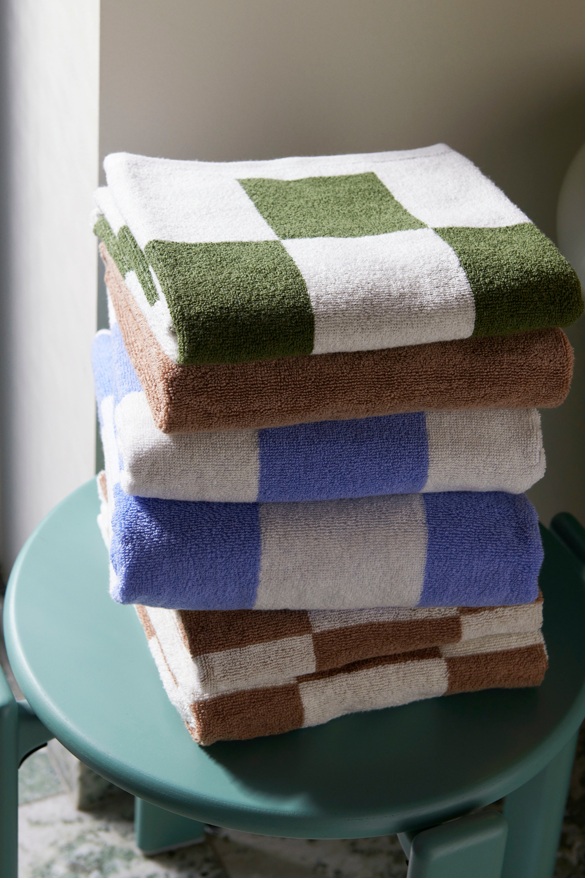 Check matcha törölköző 71x136 cm