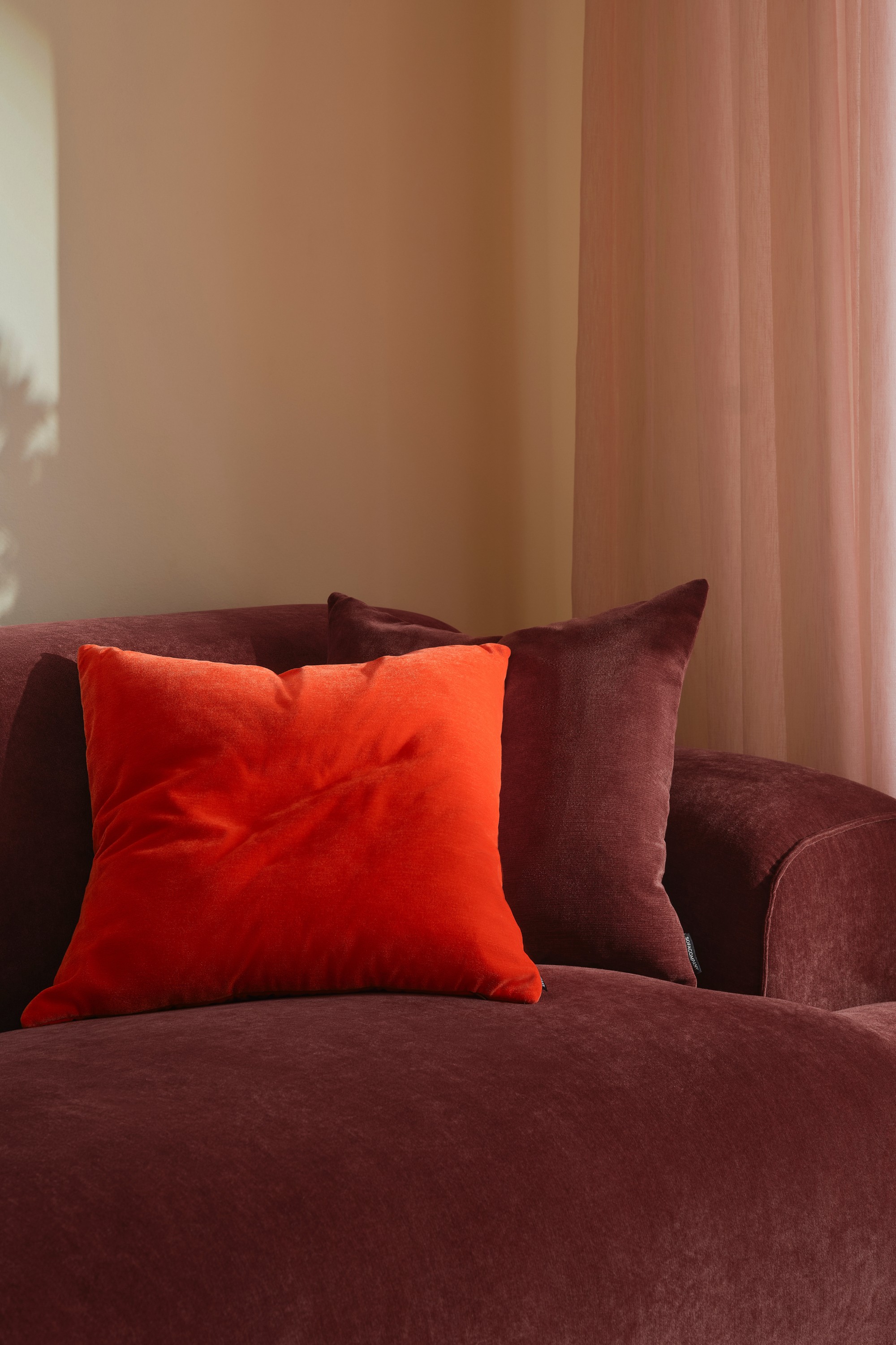 Greta Moss Burgundy Sofa