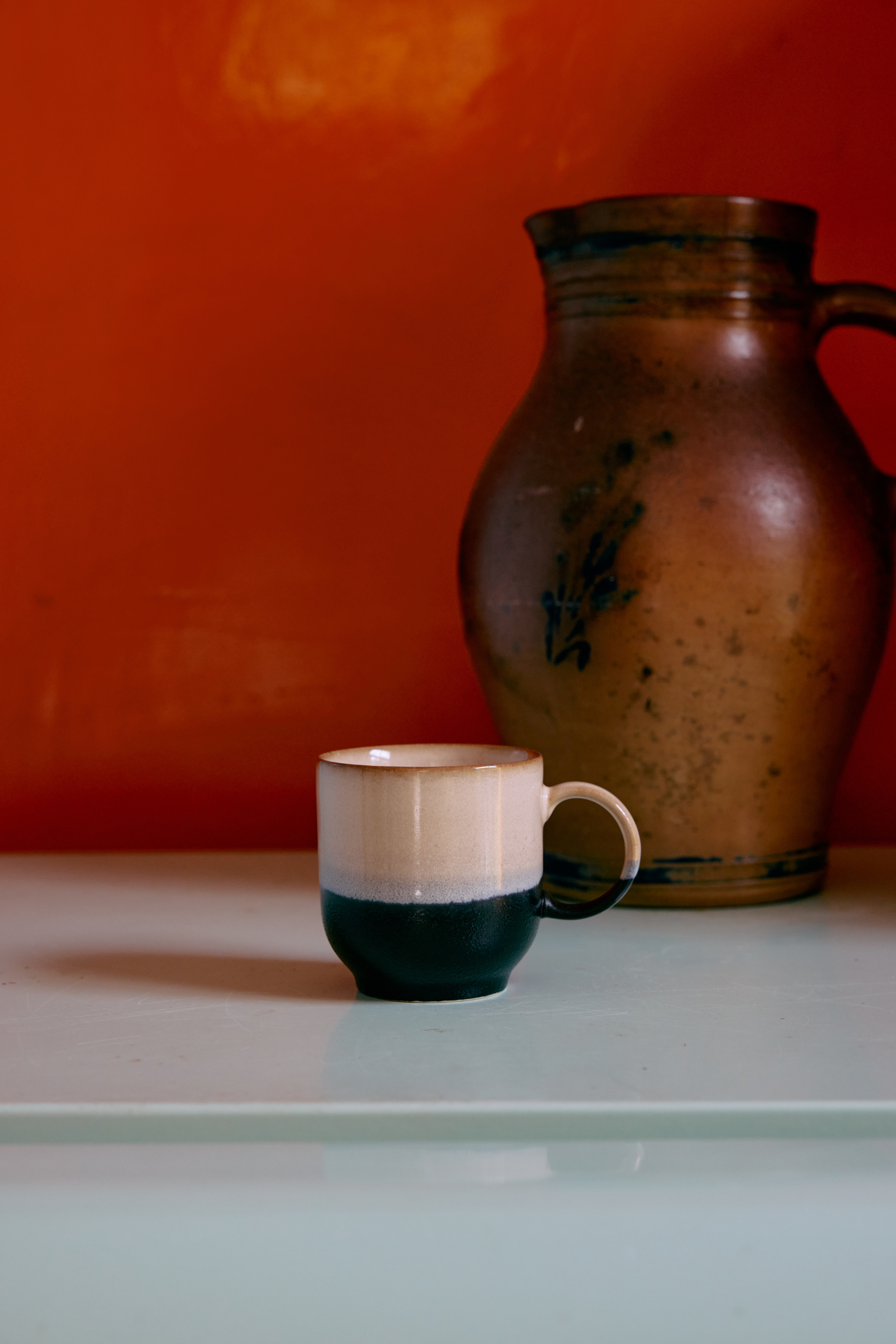 70s Ceramics: Abstract kávésbögrék, 4 db