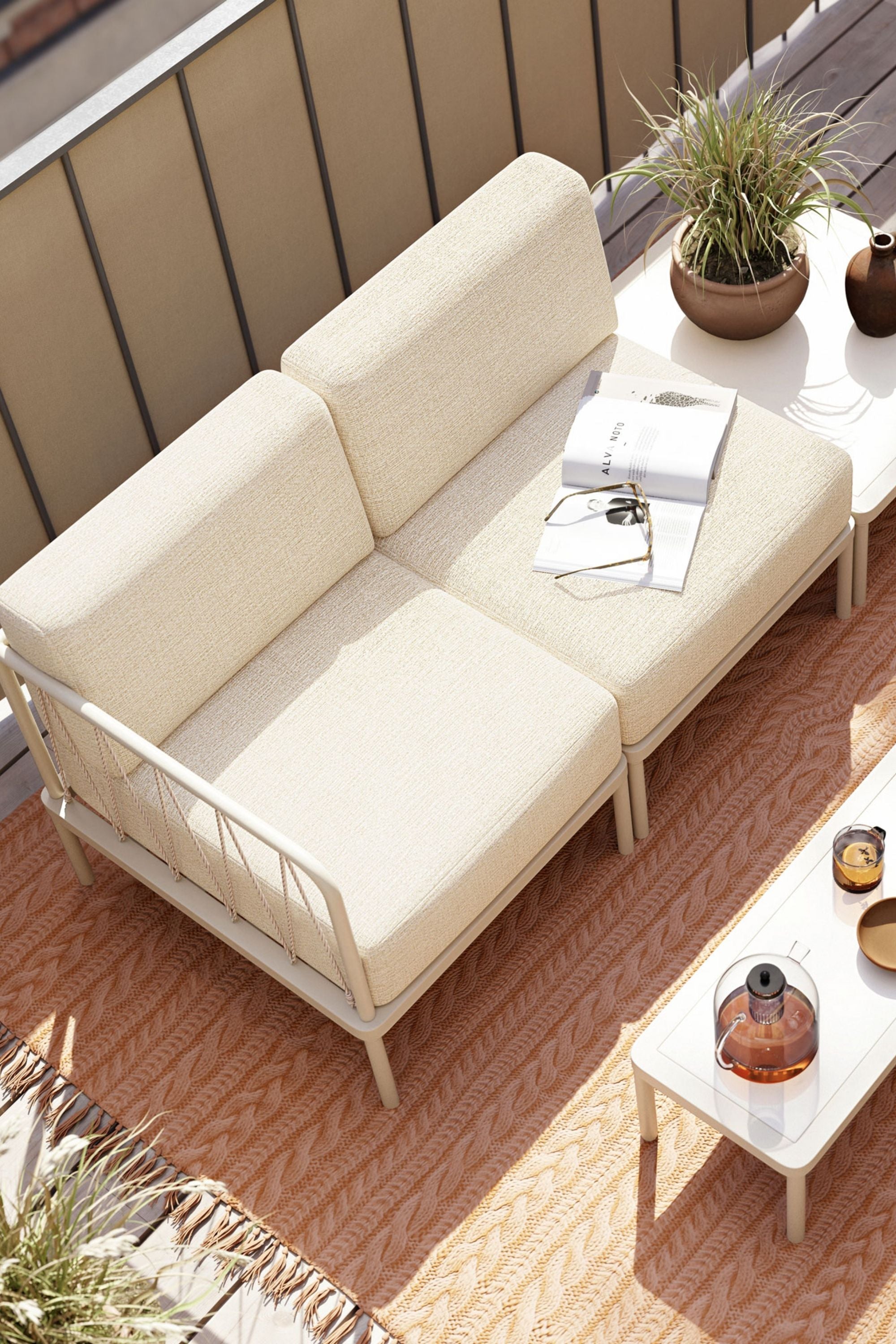 Hadley Outdoor Module 1-seater Marzipan