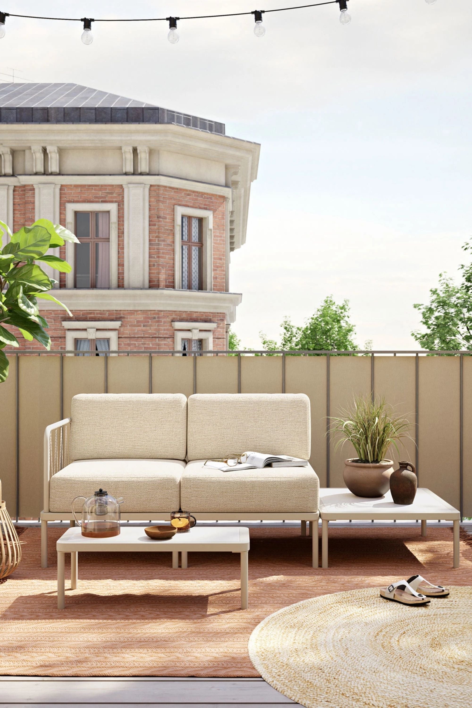 Hadley Outdoor Coffee table 60 x 70 Coral Sand Steel