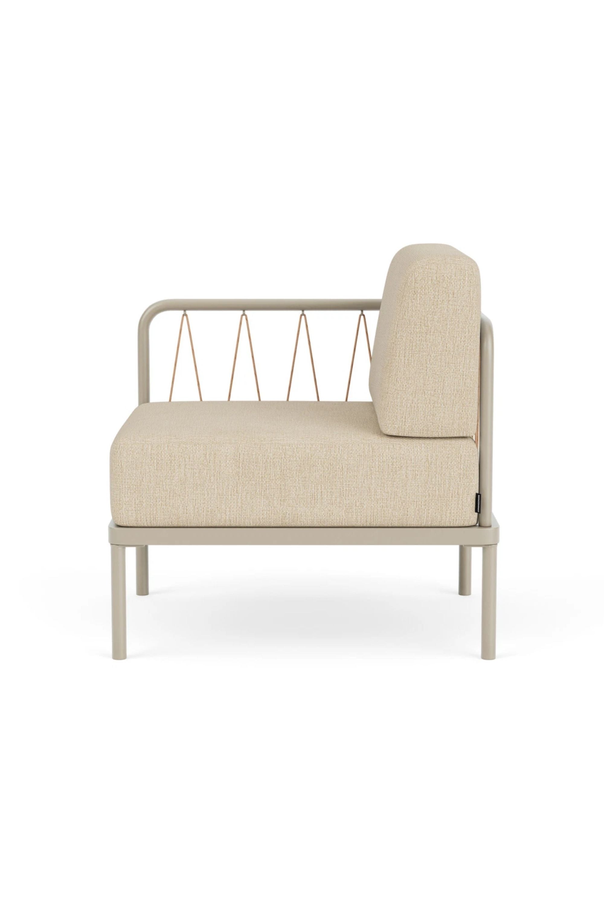Hadley Outdoor Module 1-seater arm left Marzipan