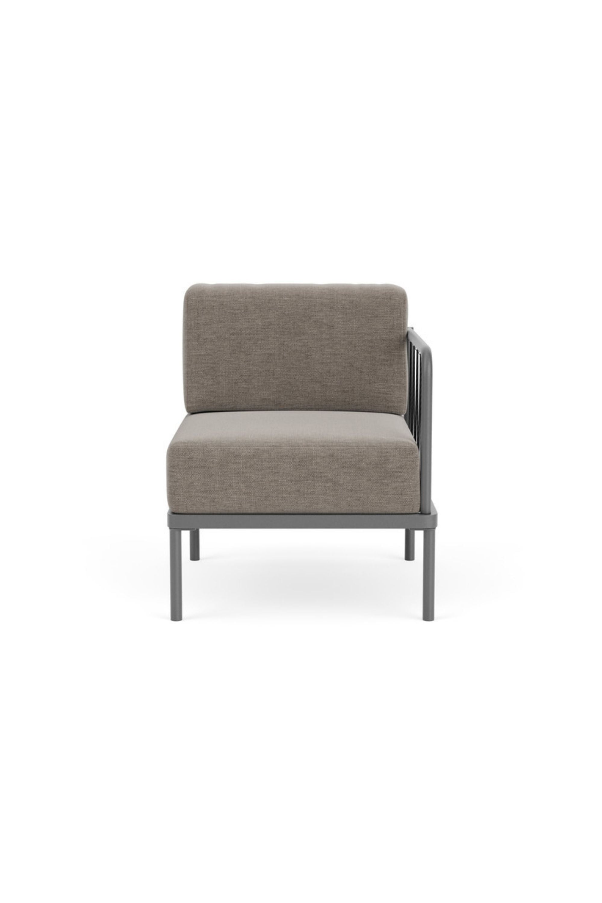 Hadley Outdoor Module 1-seater arm right Sesame