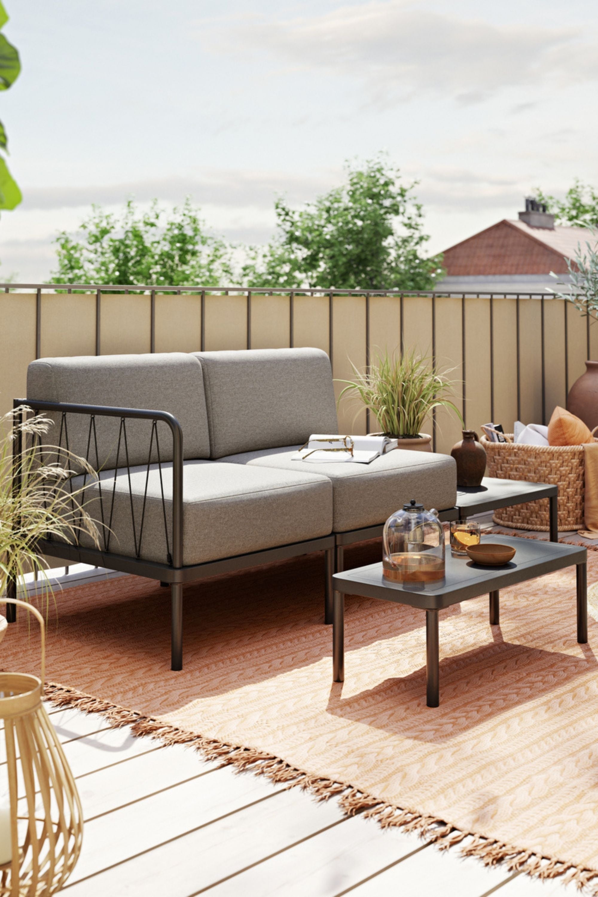 Hadley Outdoor Module 1-seater arm left Sesame