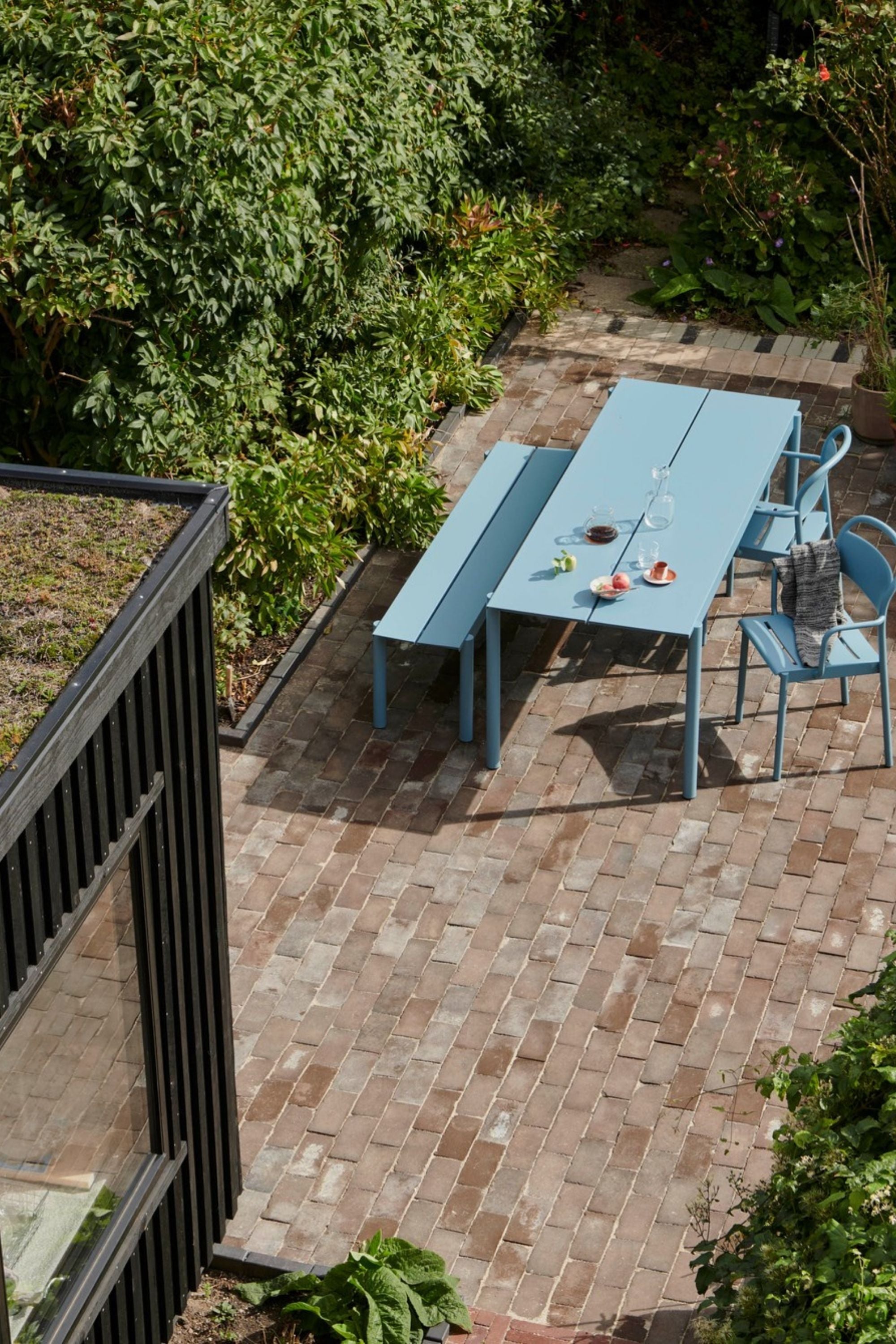 Linear Steel Table Pale Blue