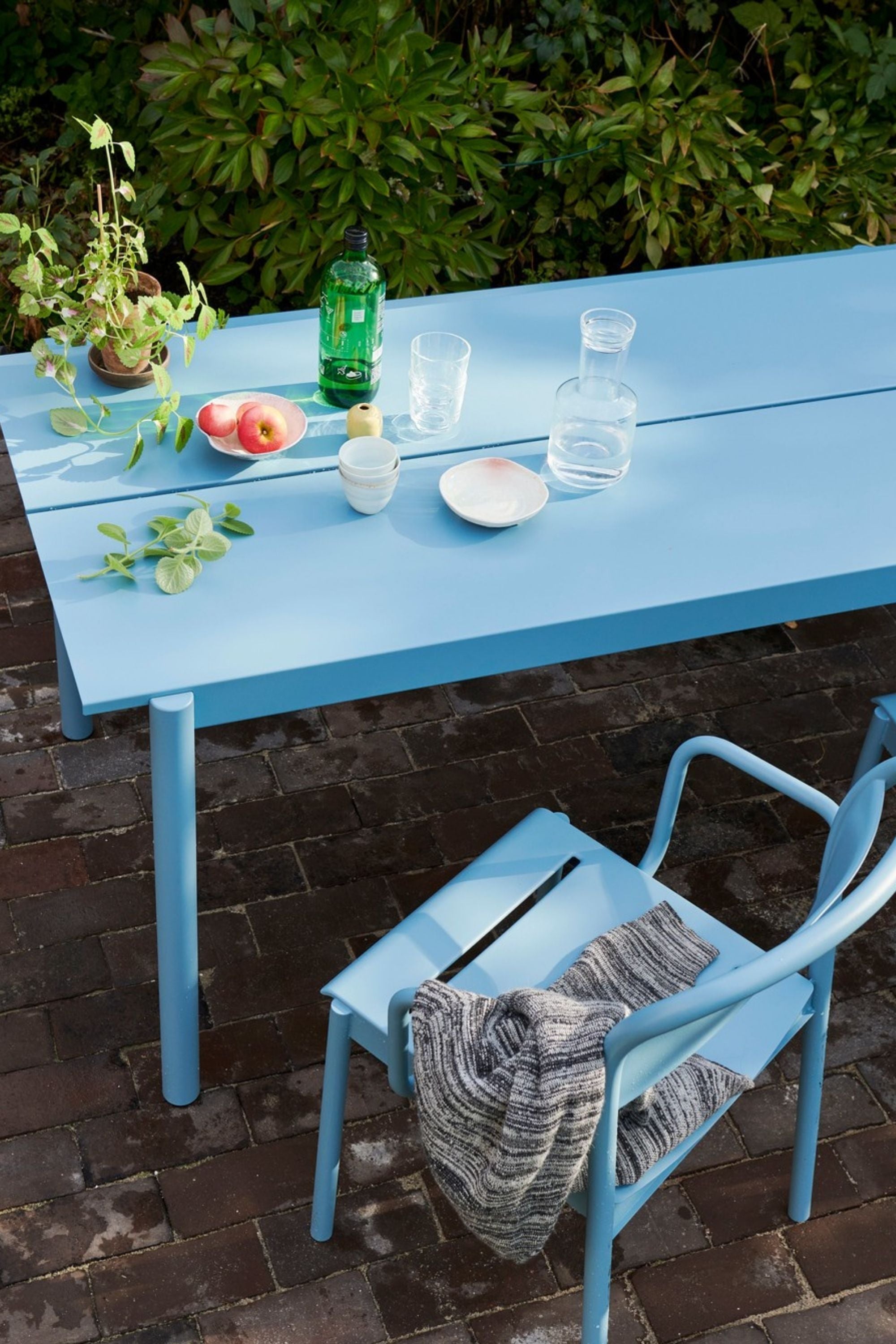 Linear Steel Table Pale Blue