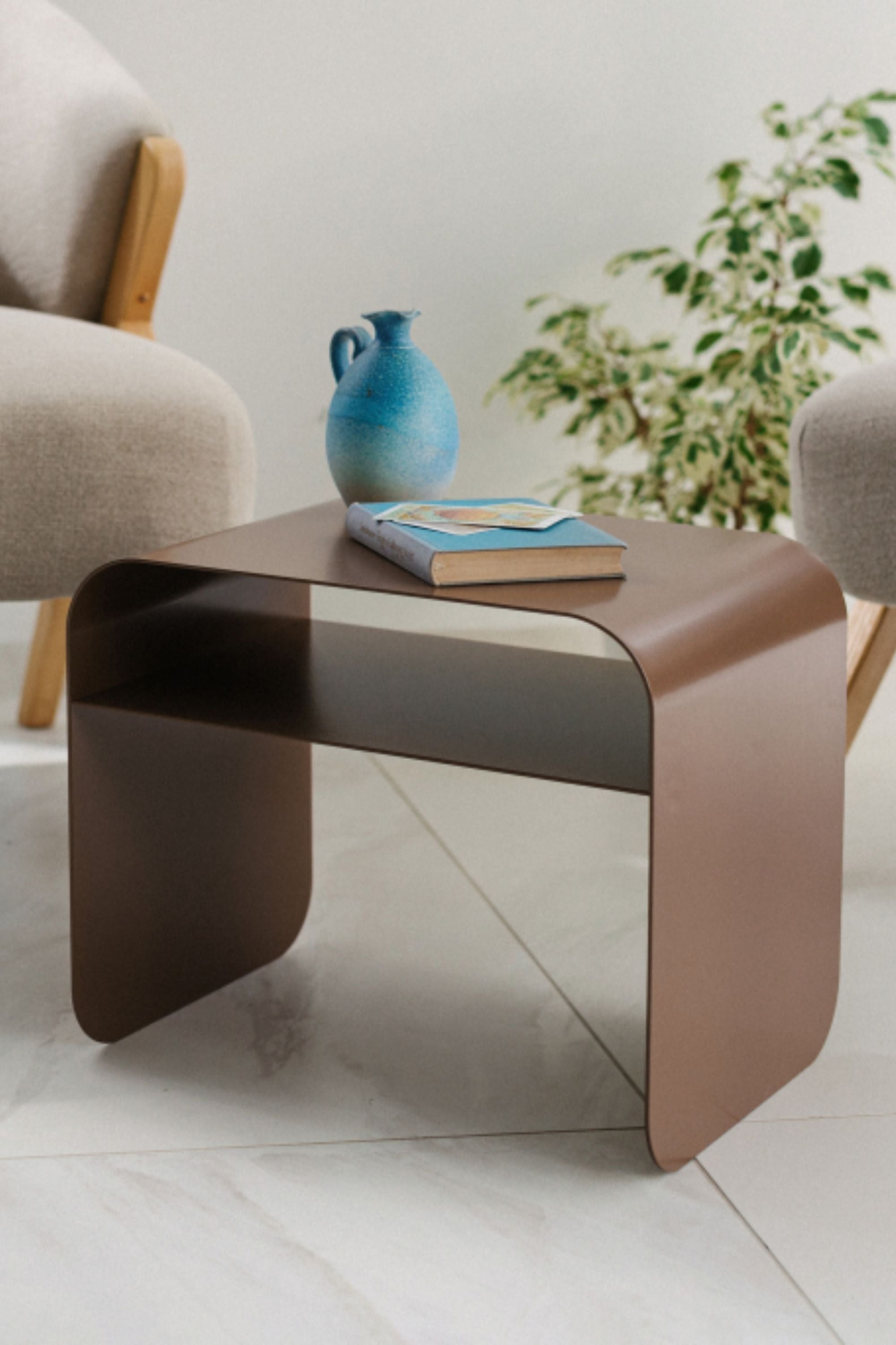 Mira cocoa side table
