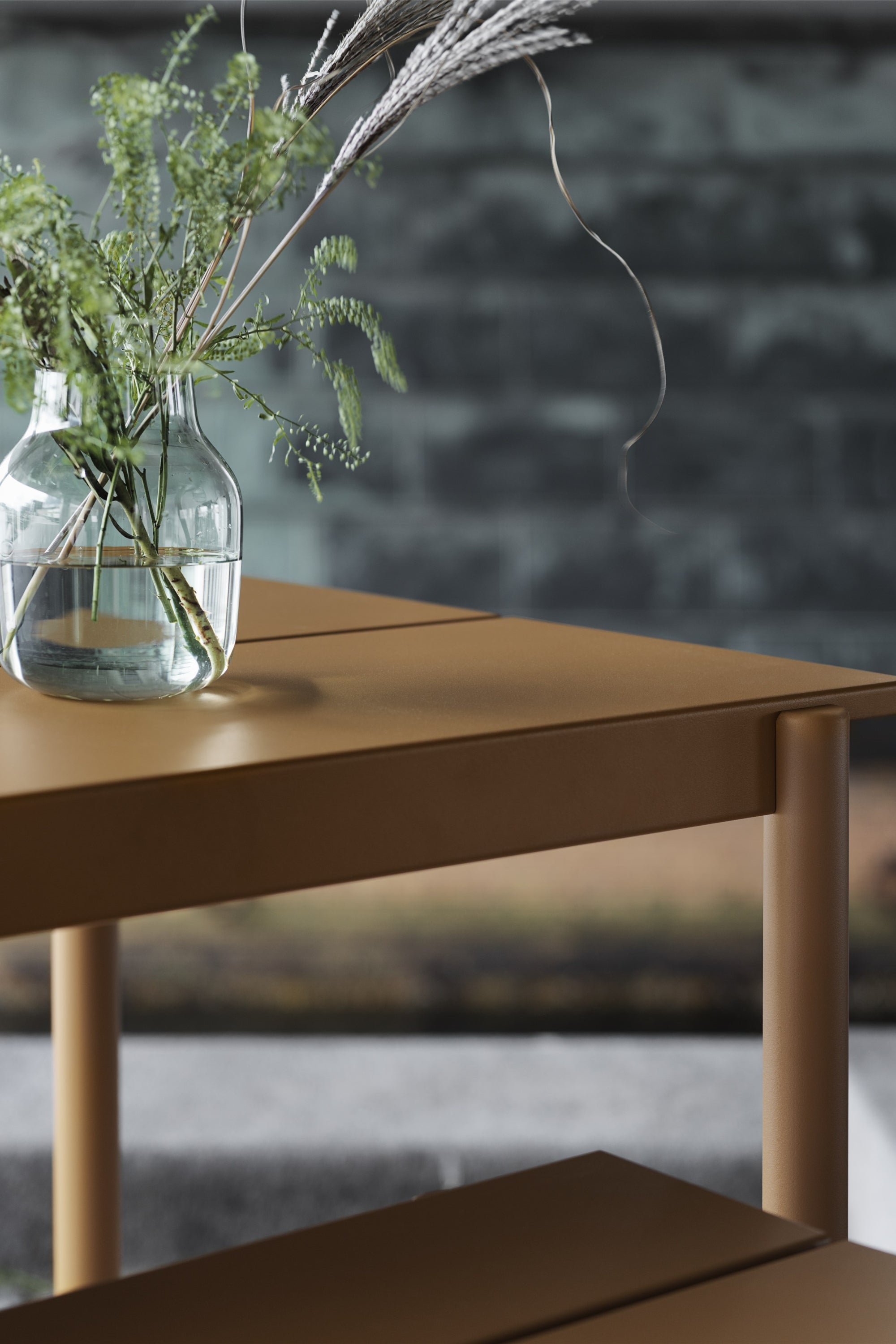 Linear Steel Bench Burnt Orange