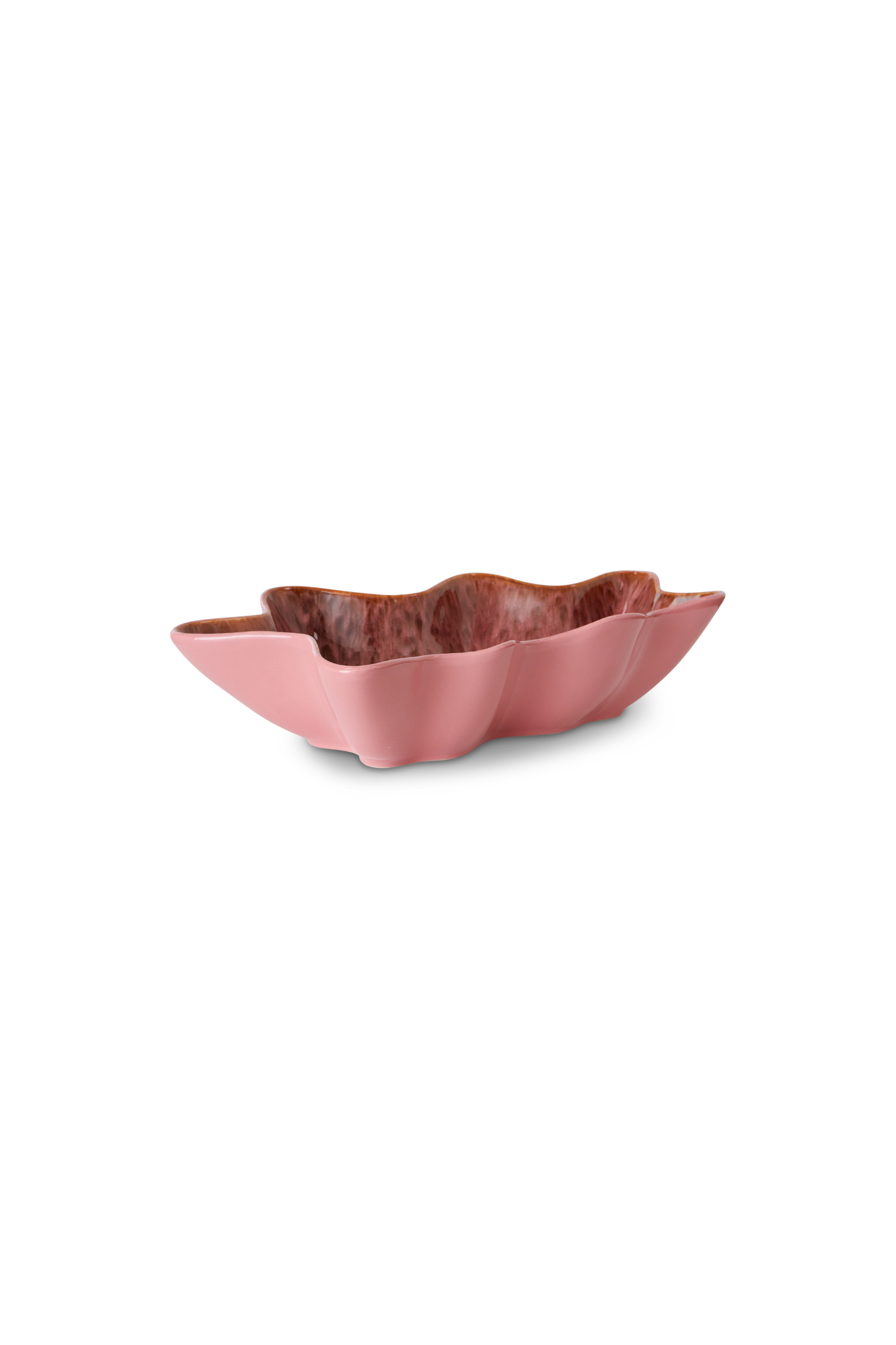 Shell serving bowl coral