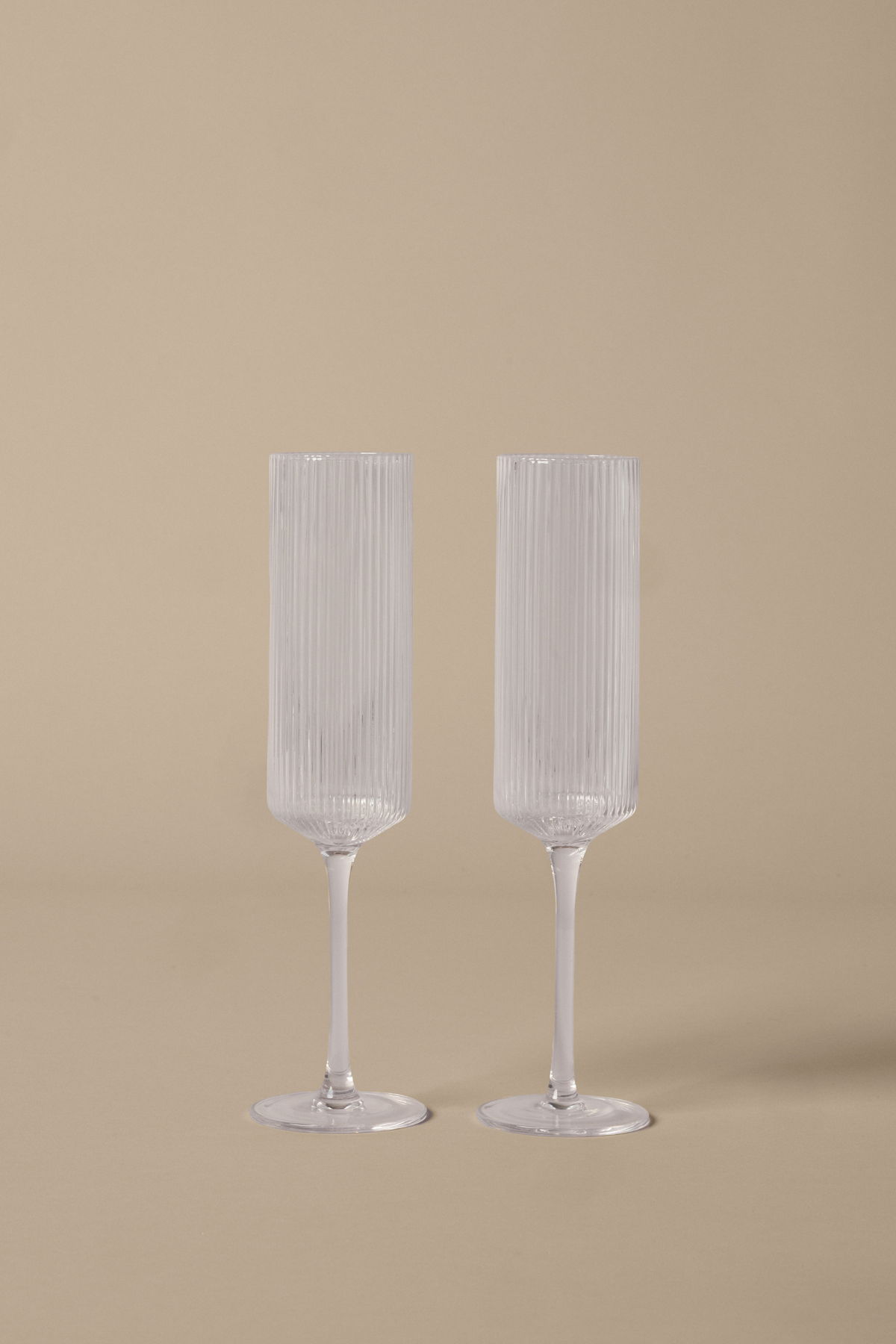 Ripple Champagne Flutes set of 2 clear