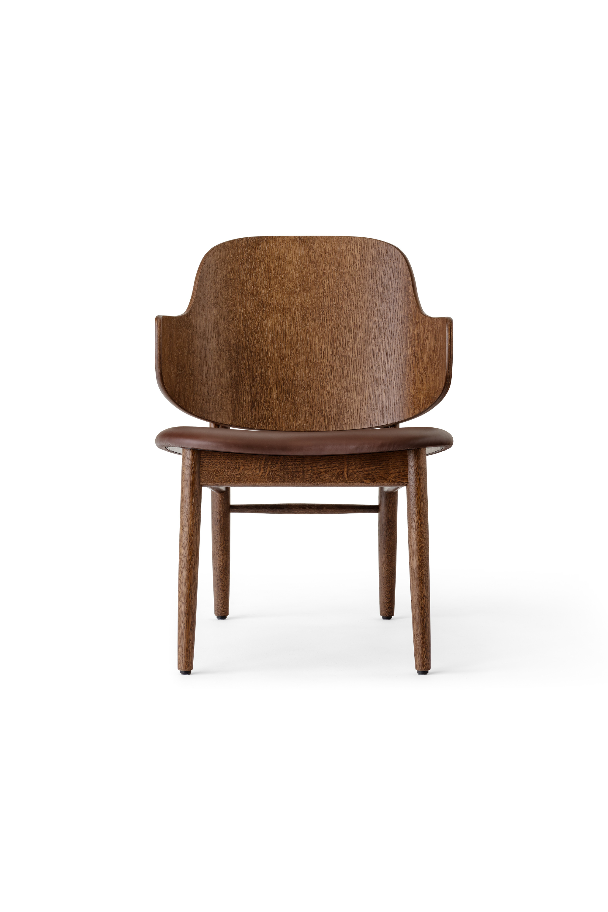 The Penguin Wooden Lounge Chair, red stained oak