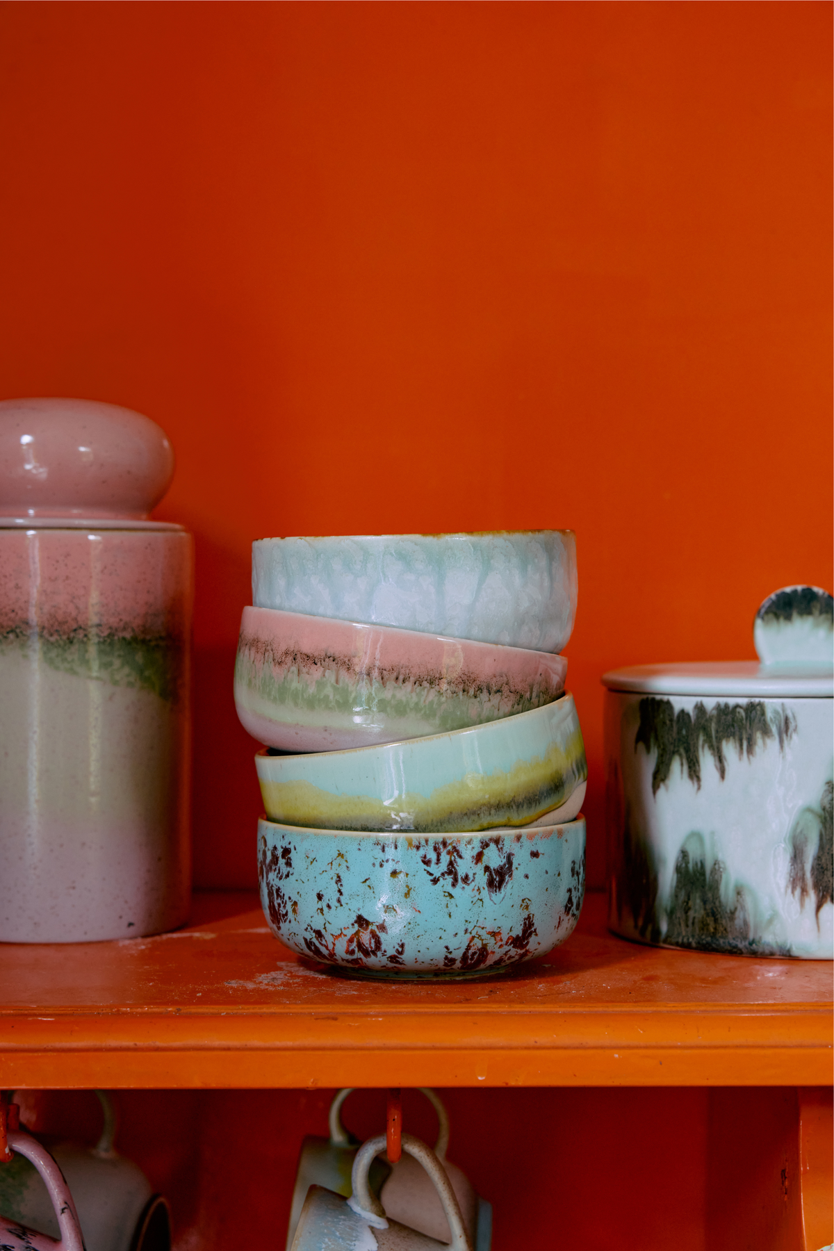 70s ceramics desszertes tálak, impression
