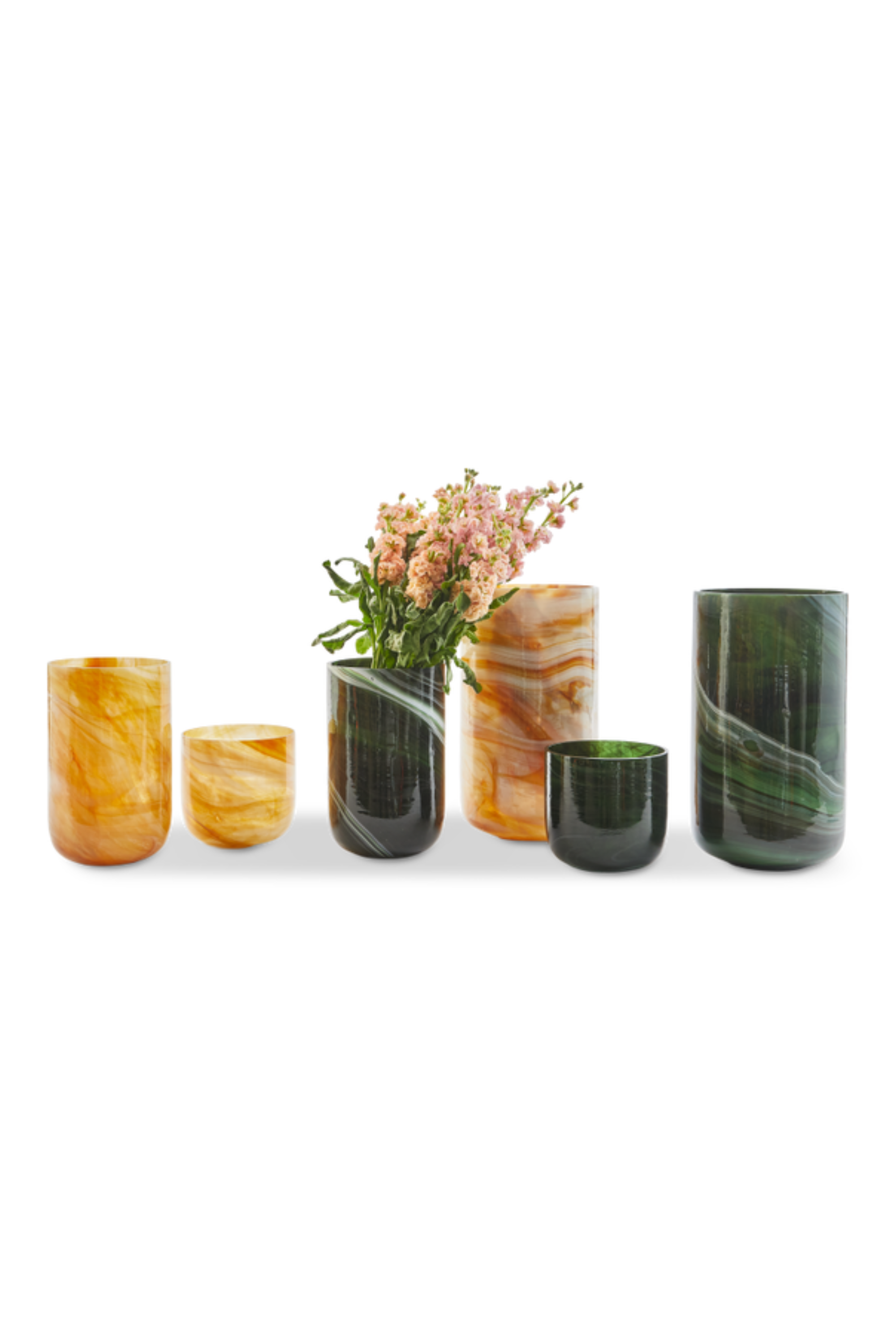 Marbled Glass bézs váza, közepes