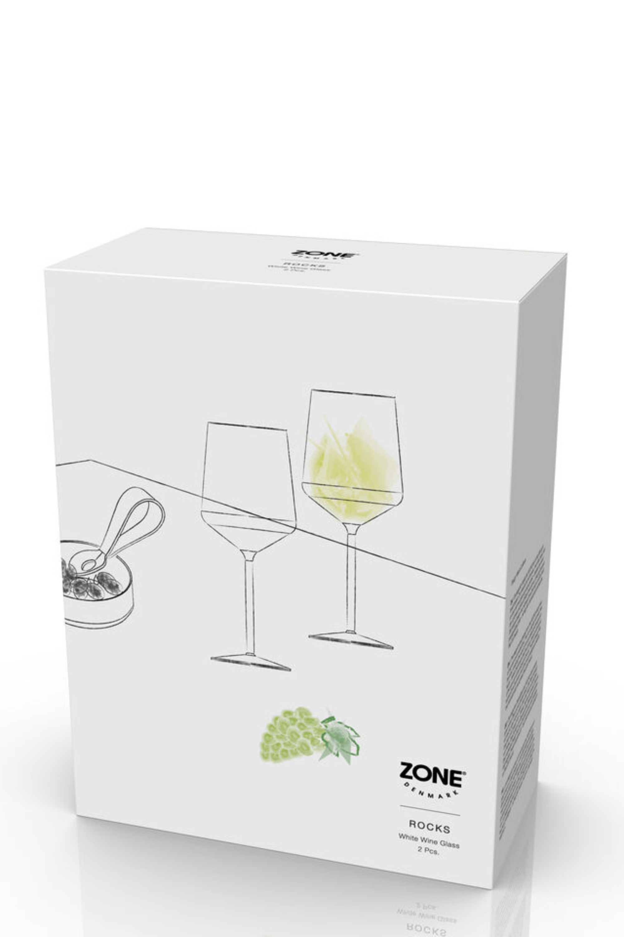 Rocks White wine glass set