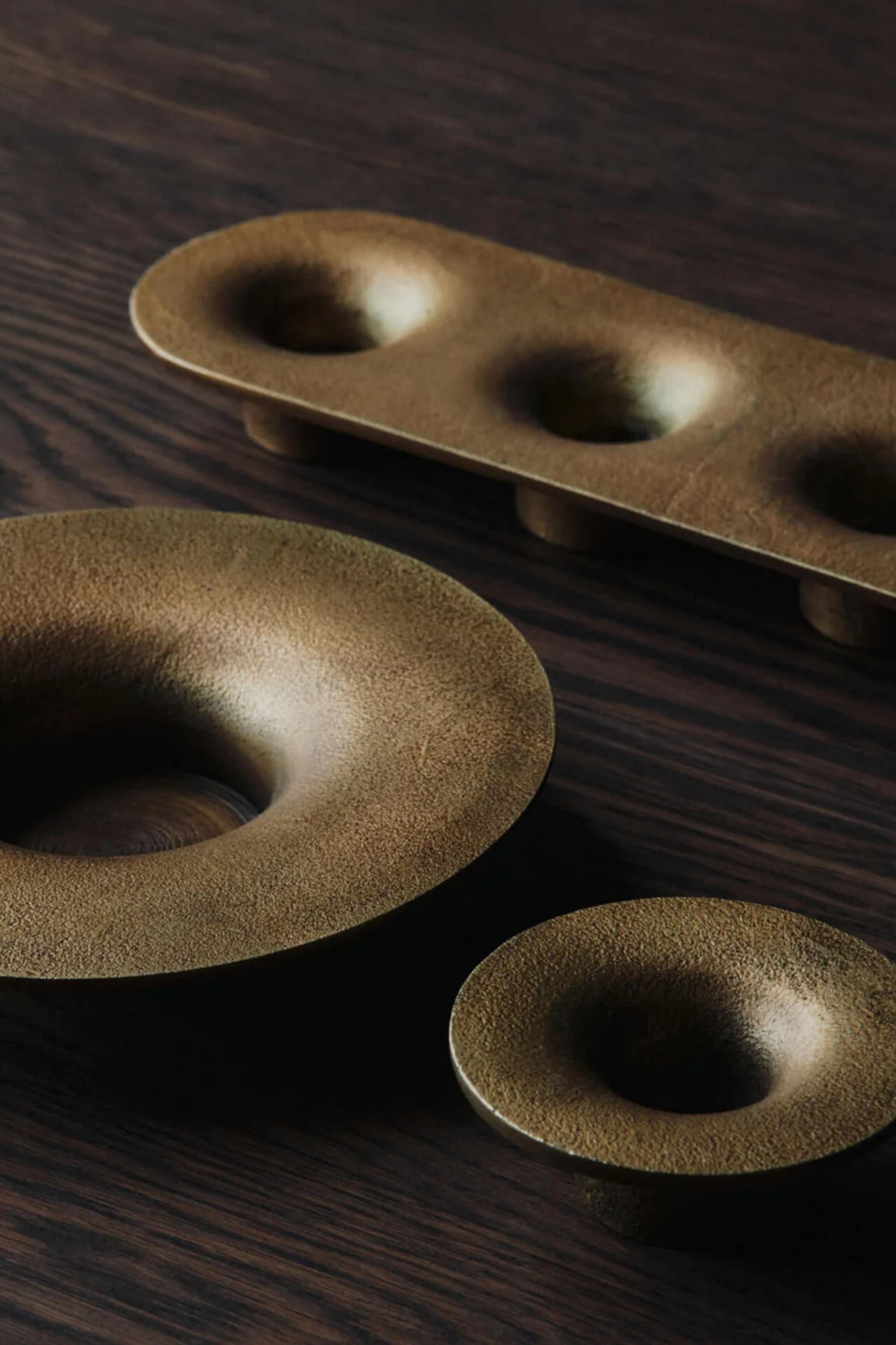 Soothe Tömb Gyertyatartó - Sárgaréz Bevonattal