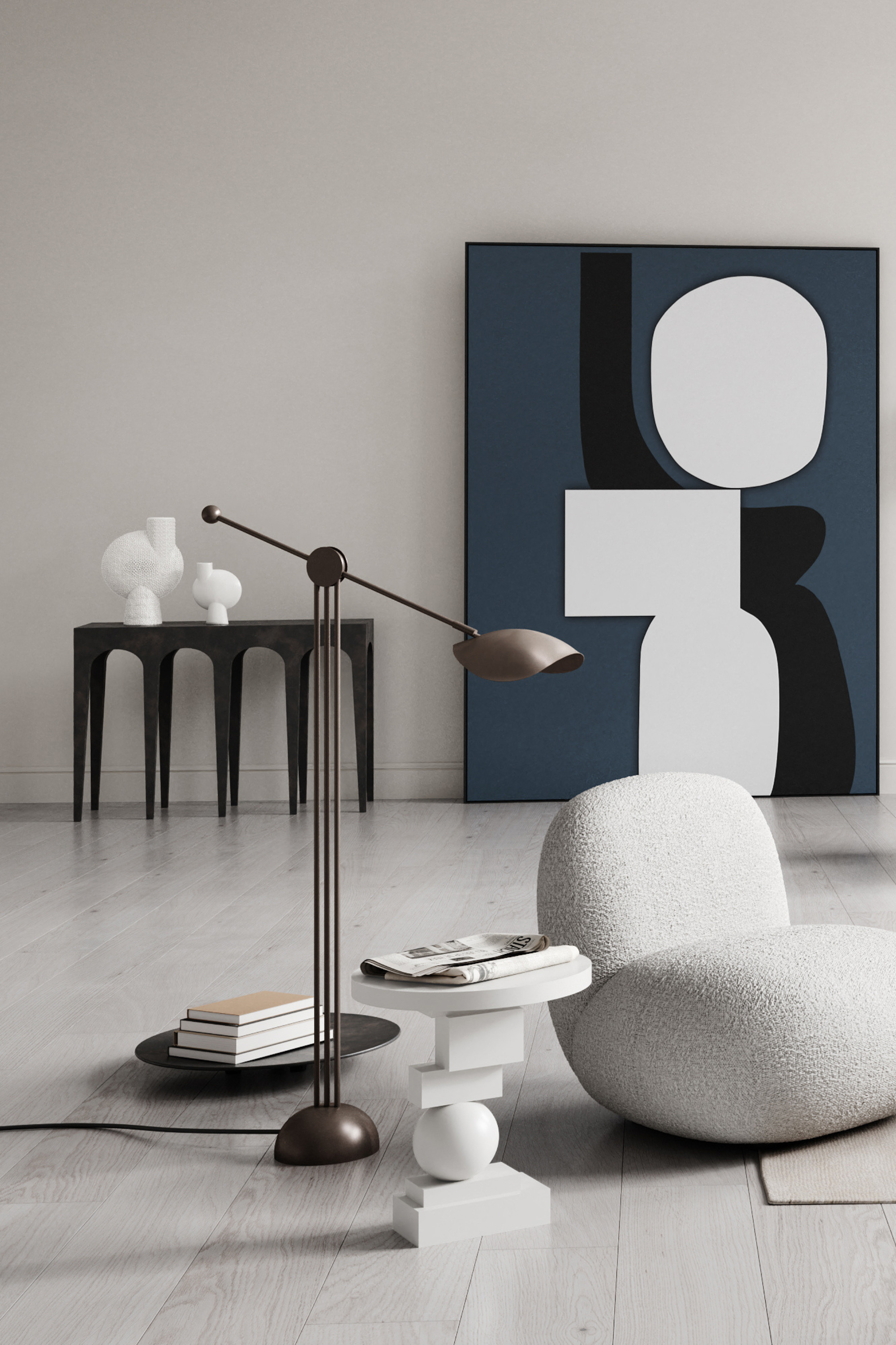 Sphere Bubl Shisen Váza, nagy, csontfehér