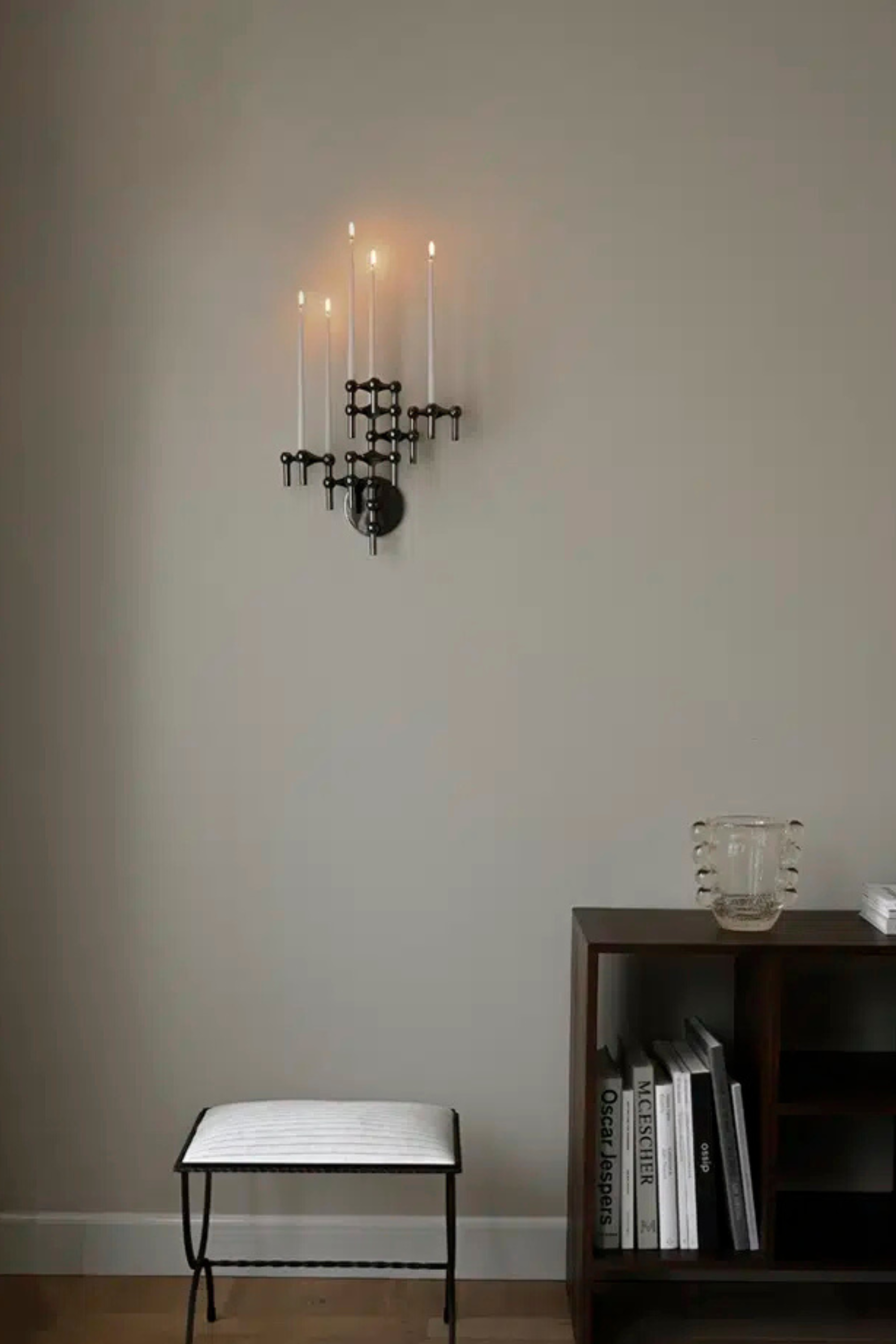 Fekete króm gyertyatartó