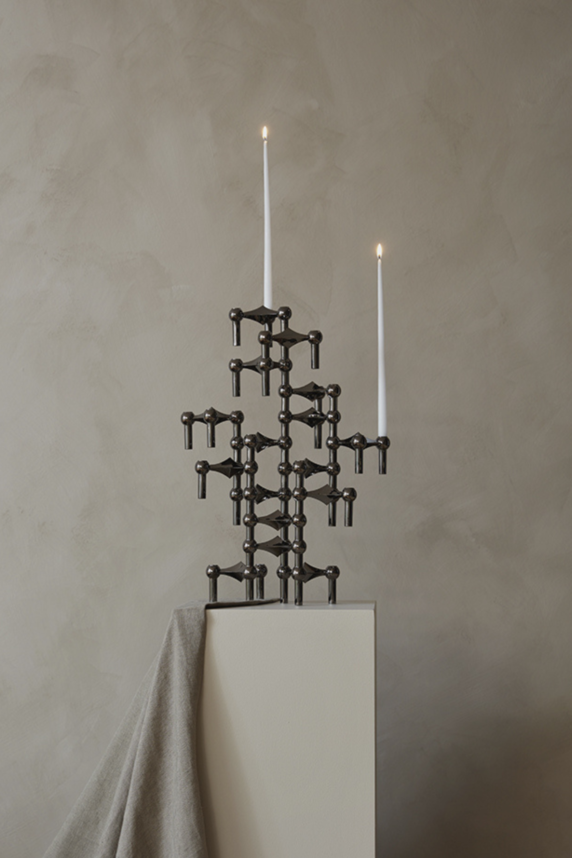 Black Chrome Candle Holder