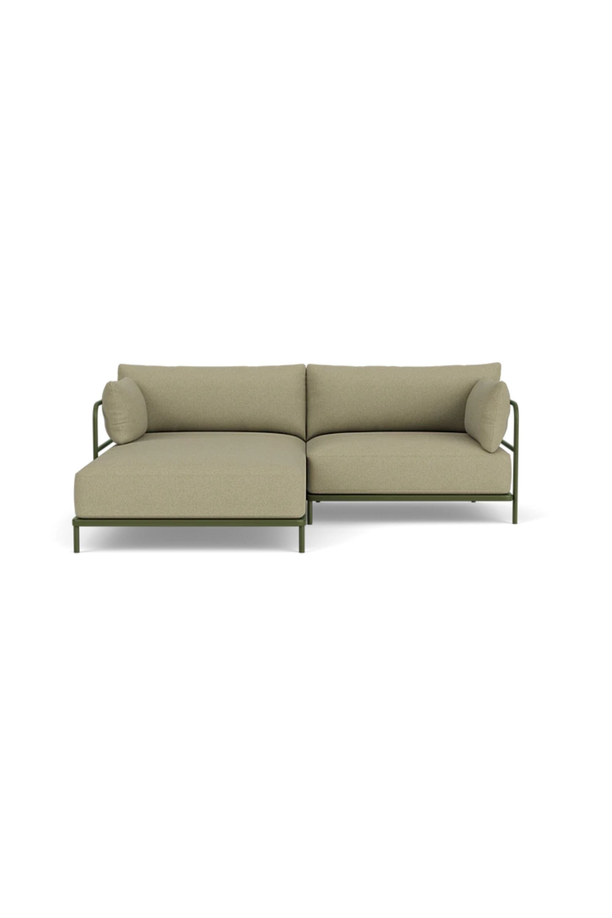 Vincent Outdoor 3-seater chaise left modular sofa Clary Sage Green