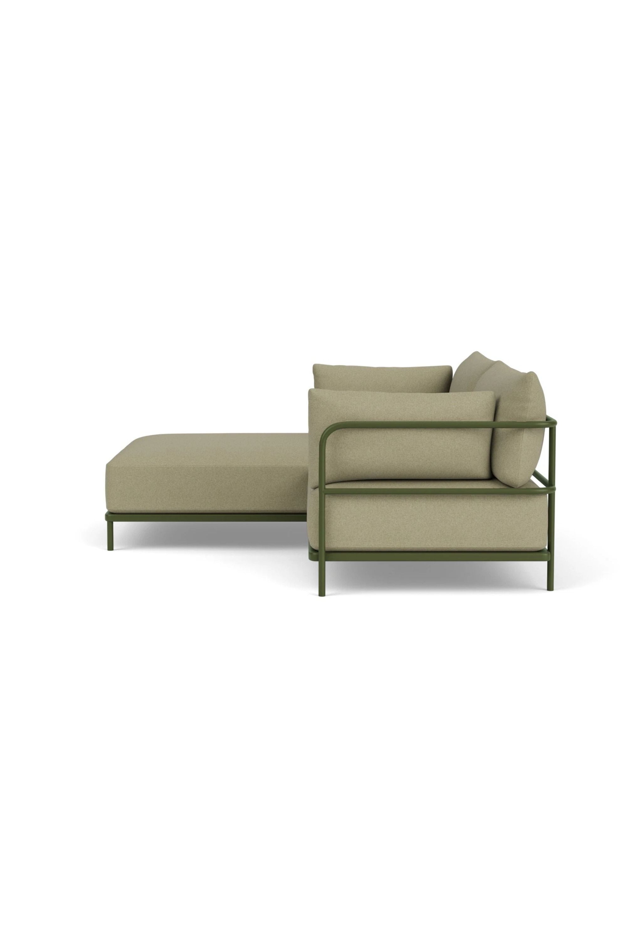 Vincent Outdoor 3-seater chaise left modular sofa Clary Sage Green