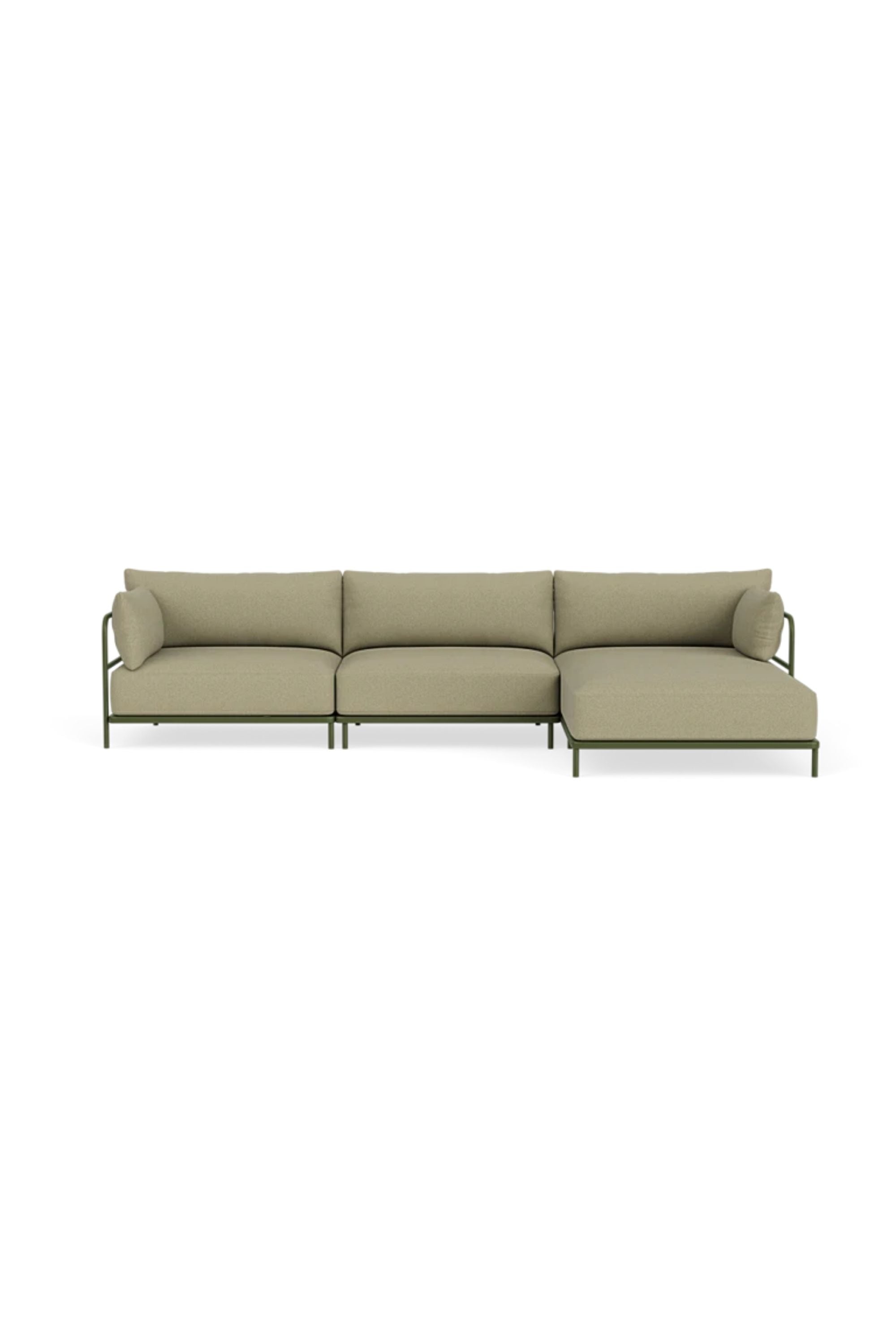 Vincent Outdoor 4-seater chaise right modular sofa Clary Sage Green