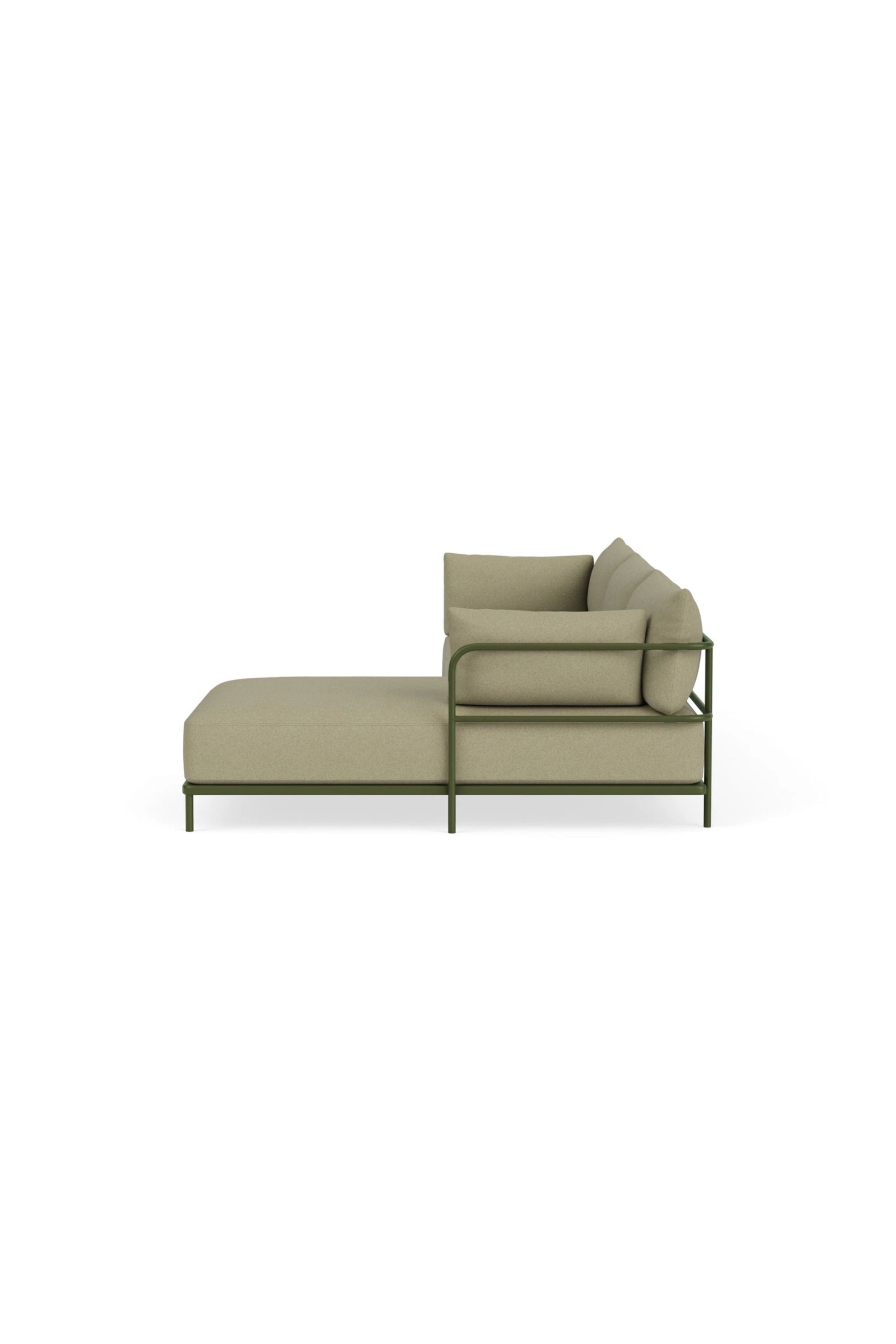 Vincent Outdoor 4-seater chaise right modular sofa Clary Sage Green