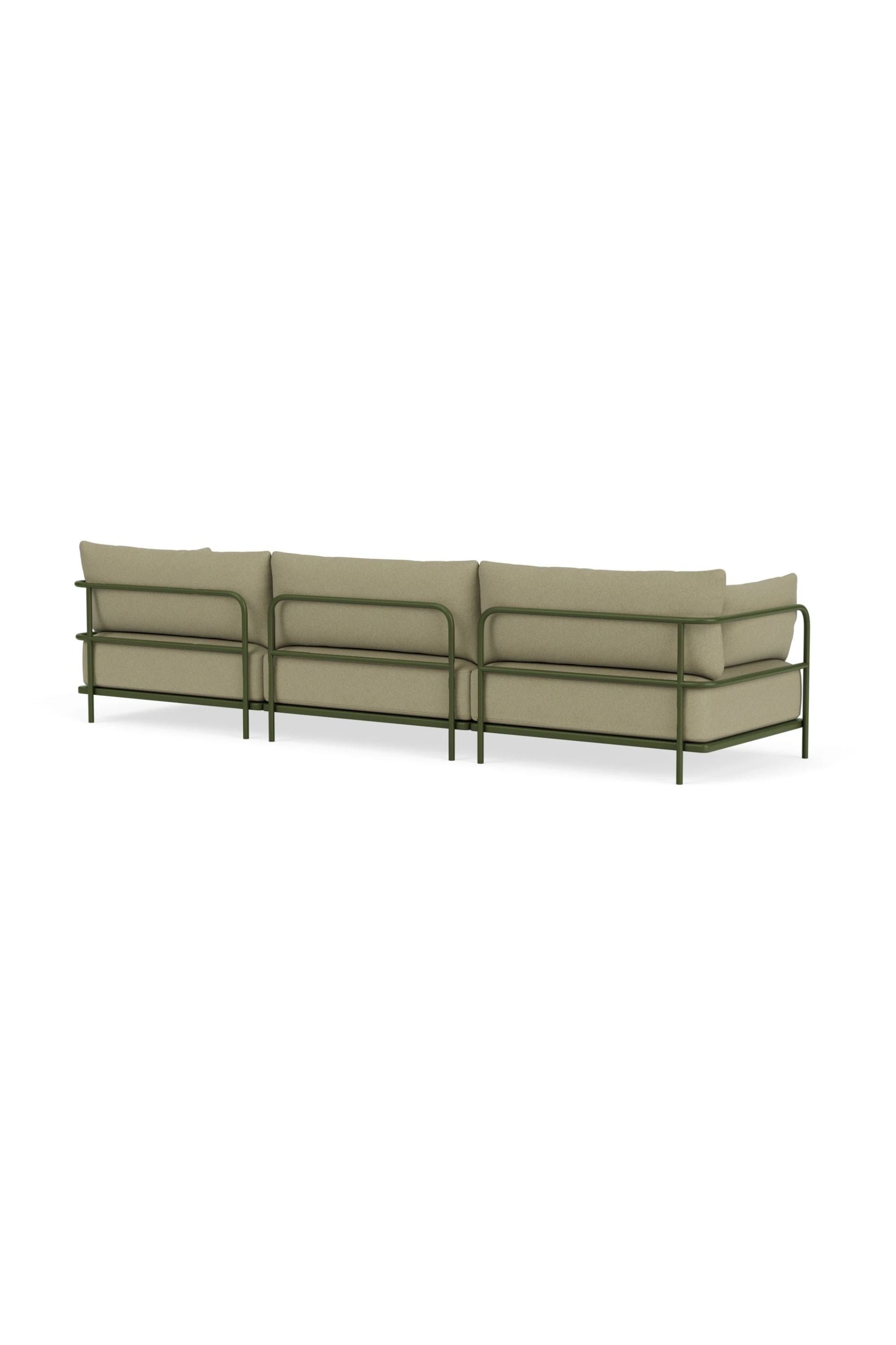 Vincent Outdoor 3-seater chaise right modular sofa Clary Sage Green