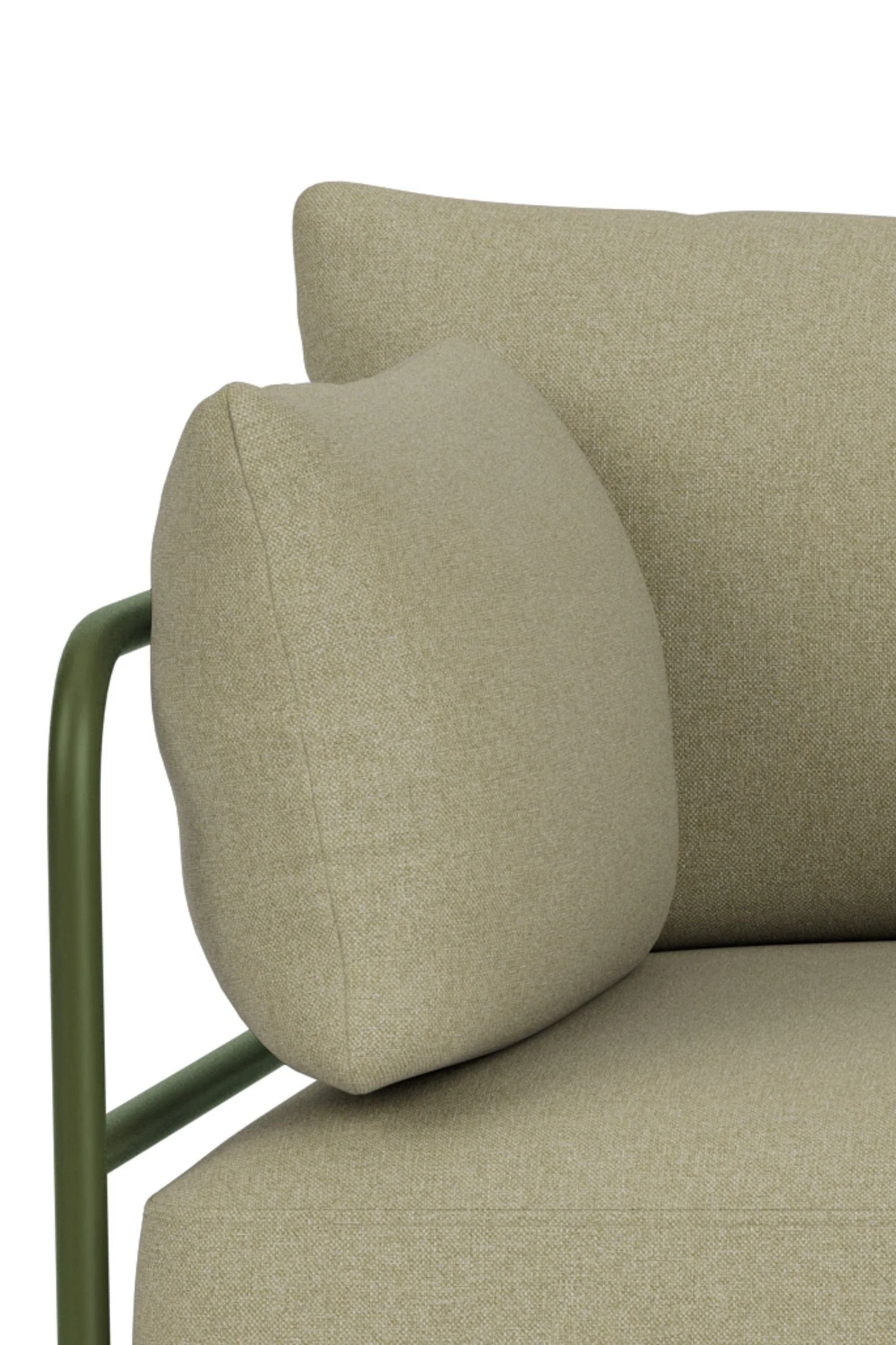 Vincent Outdoor 3-seater chaise left modular sofa Clary Sage Green