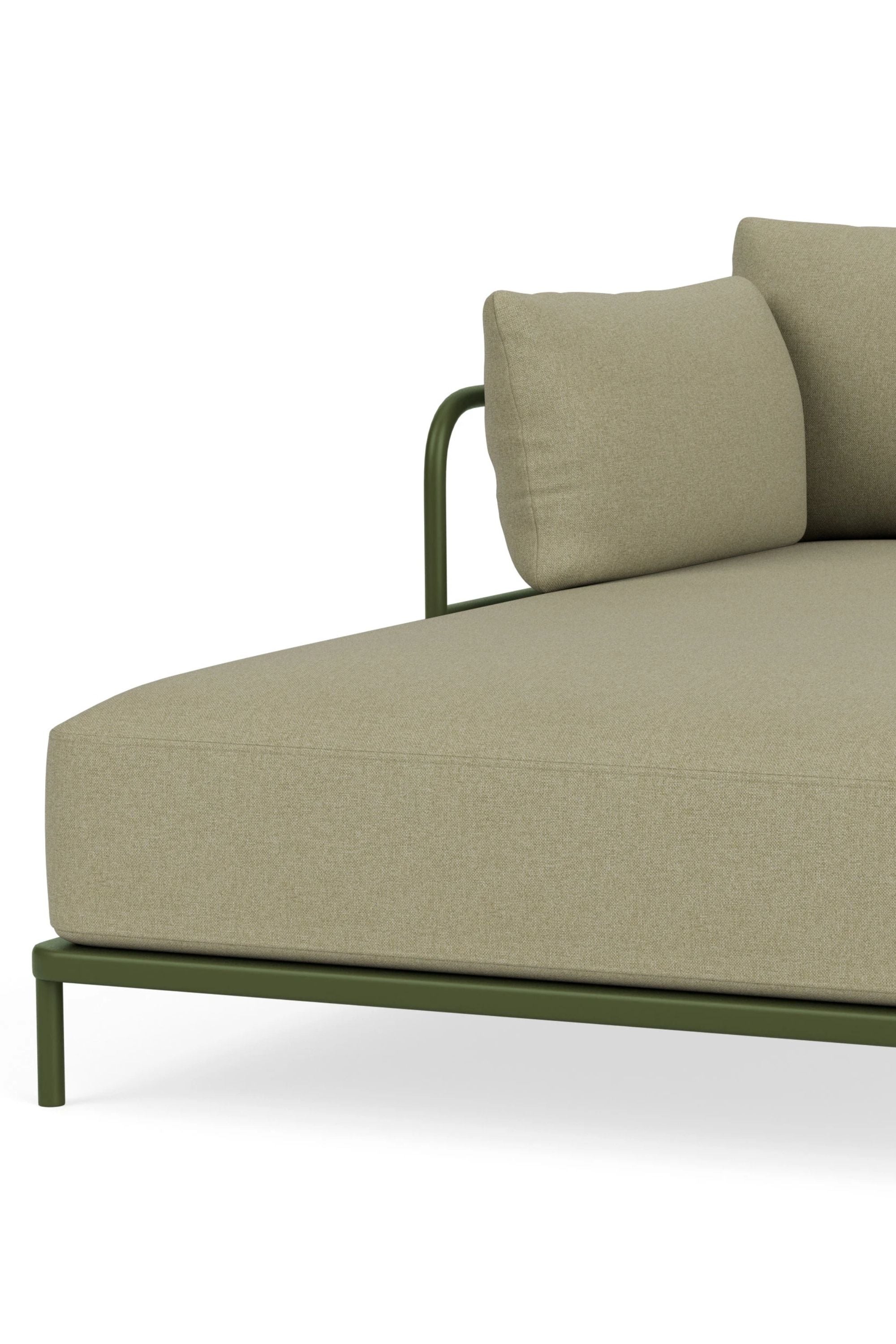 Vincent Outdoor Chaise longue arm left Clary Sage Green