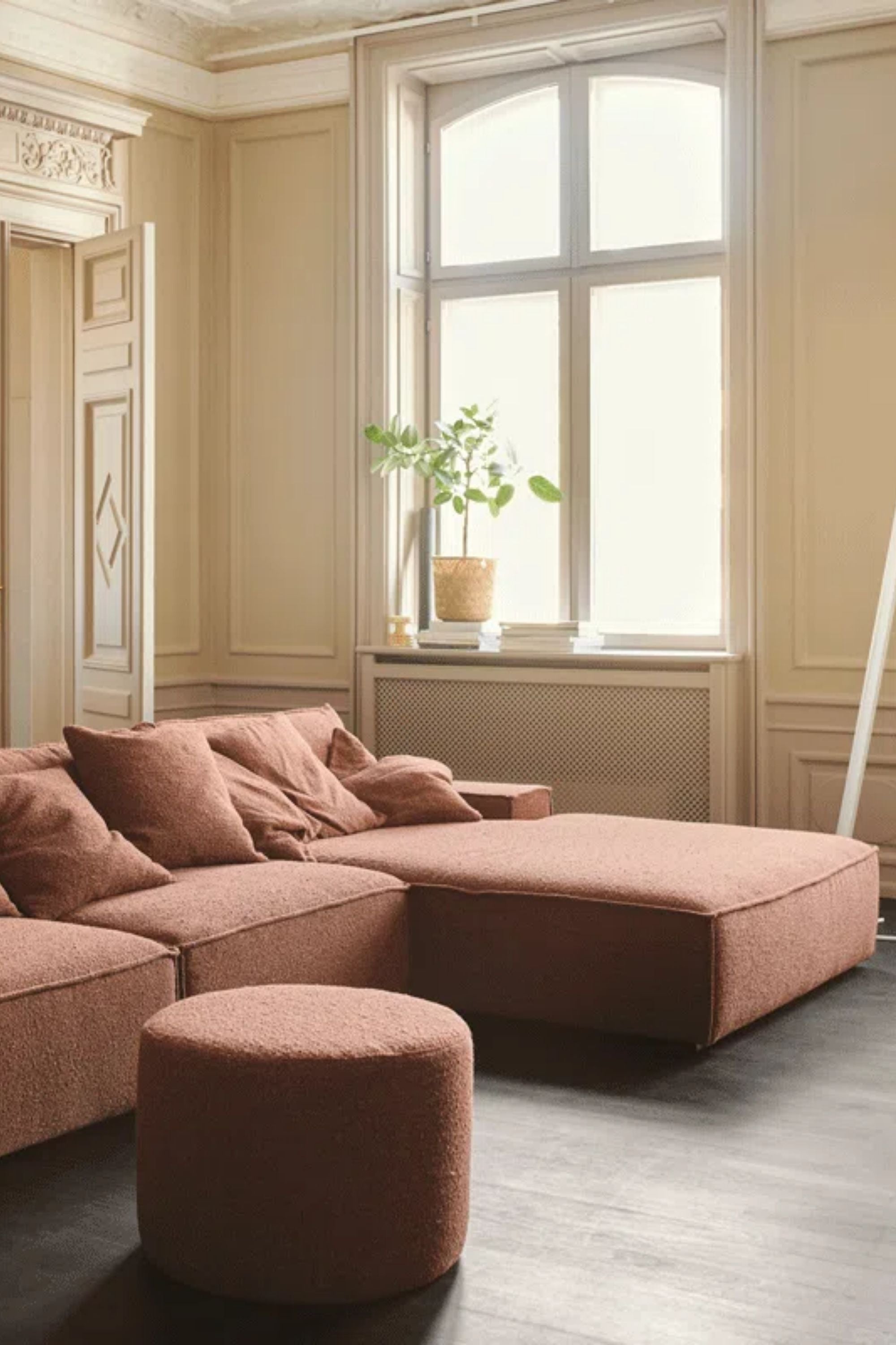 Daphne Sofa Module Left Chaise Longue Pebble Rust