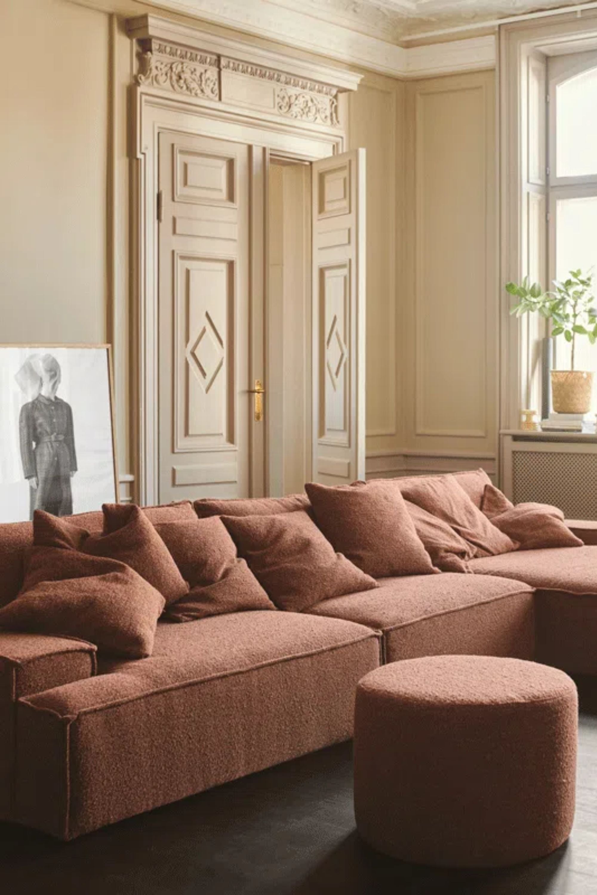 Daphne Sofa Module Corner Right Pebble Rust