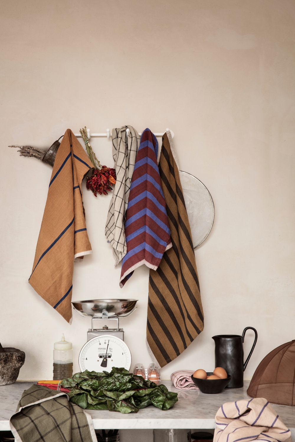 Hale Tea Towel Green | ferm LIVING | Home of Solinfo