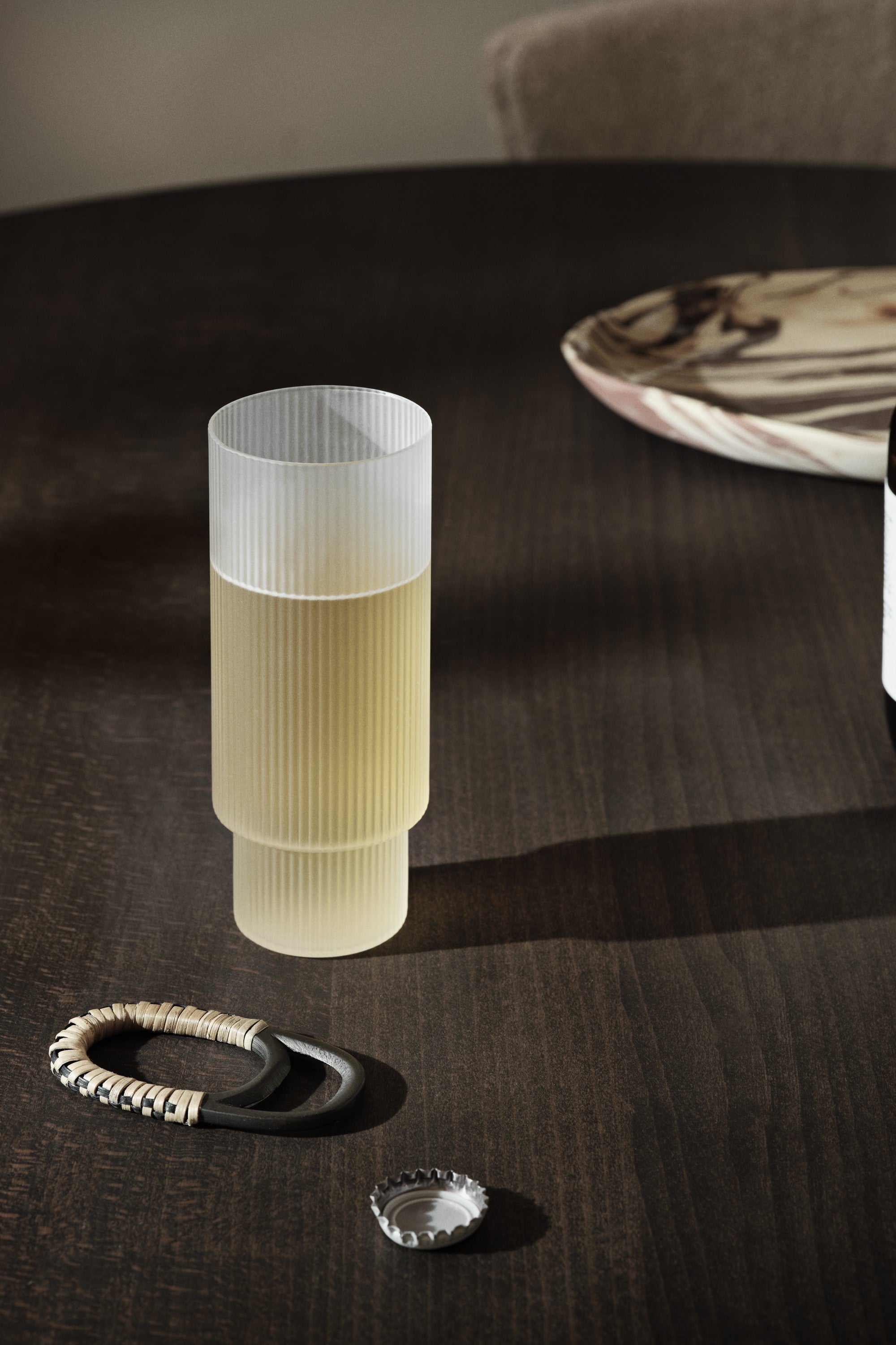 Ripple Frosted Long Drink Glasses Clear | ferm LIVING | Home of Solinfo