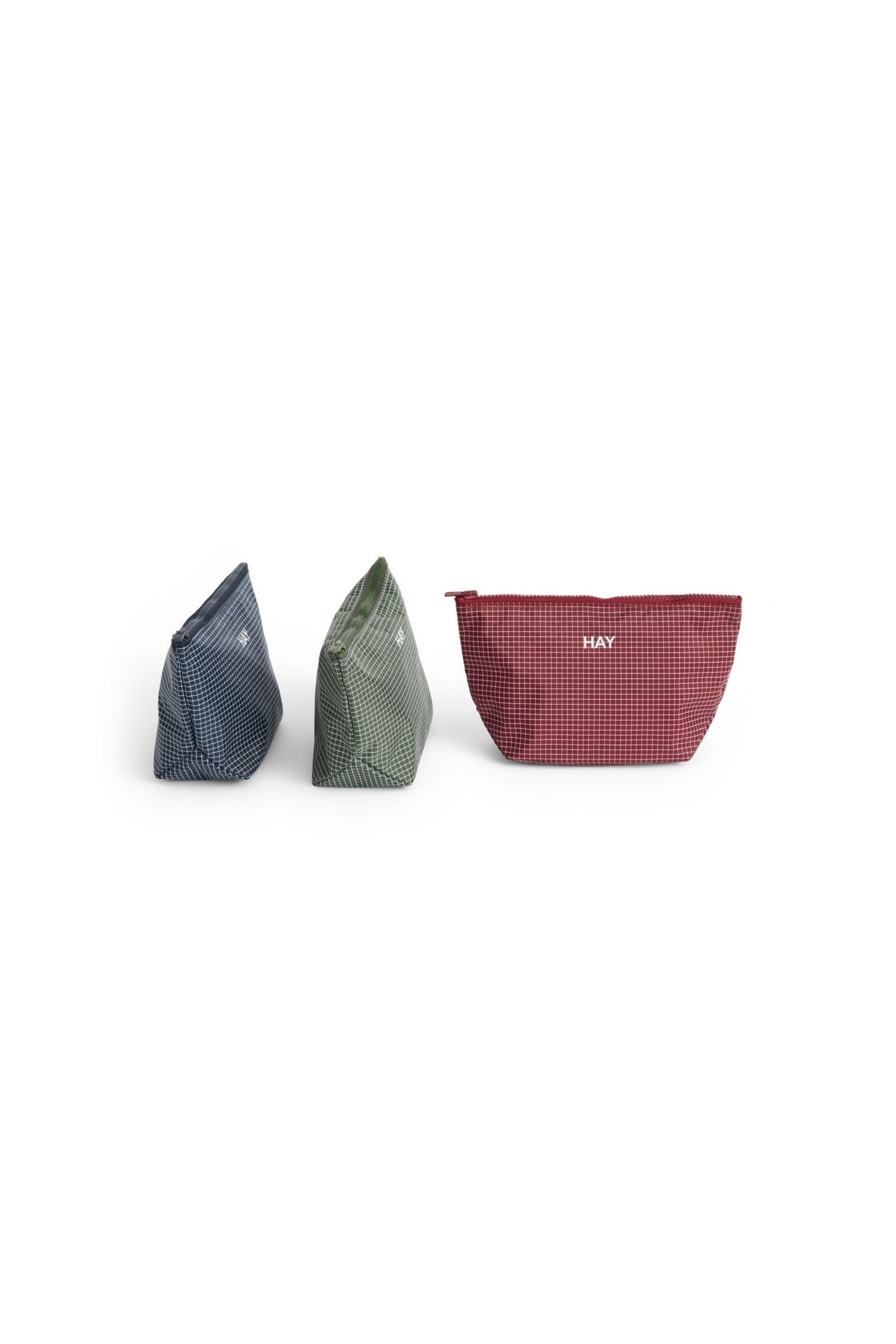 Grid Pouch Small Burgundy