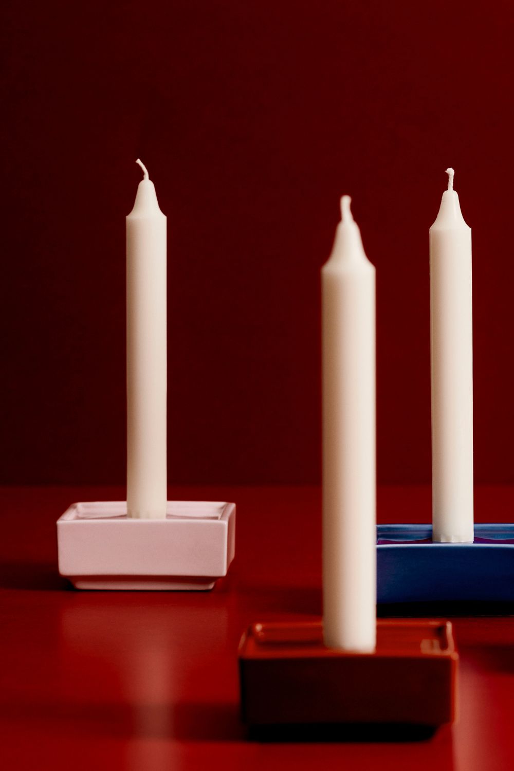 Mattone halvány rózsaszín gyertyatartó S