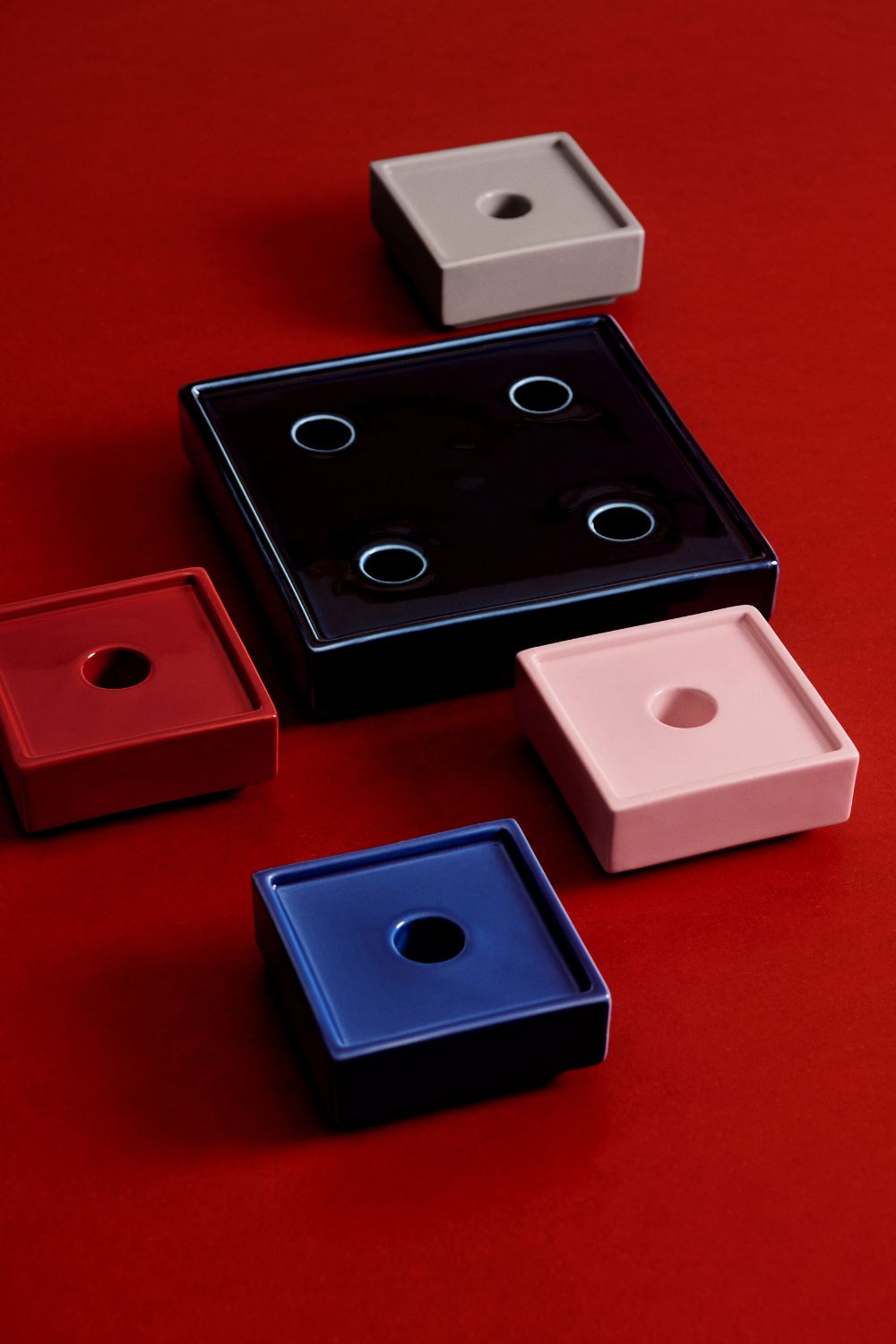 Mattone halvány rózsaszín gyertyatartó S