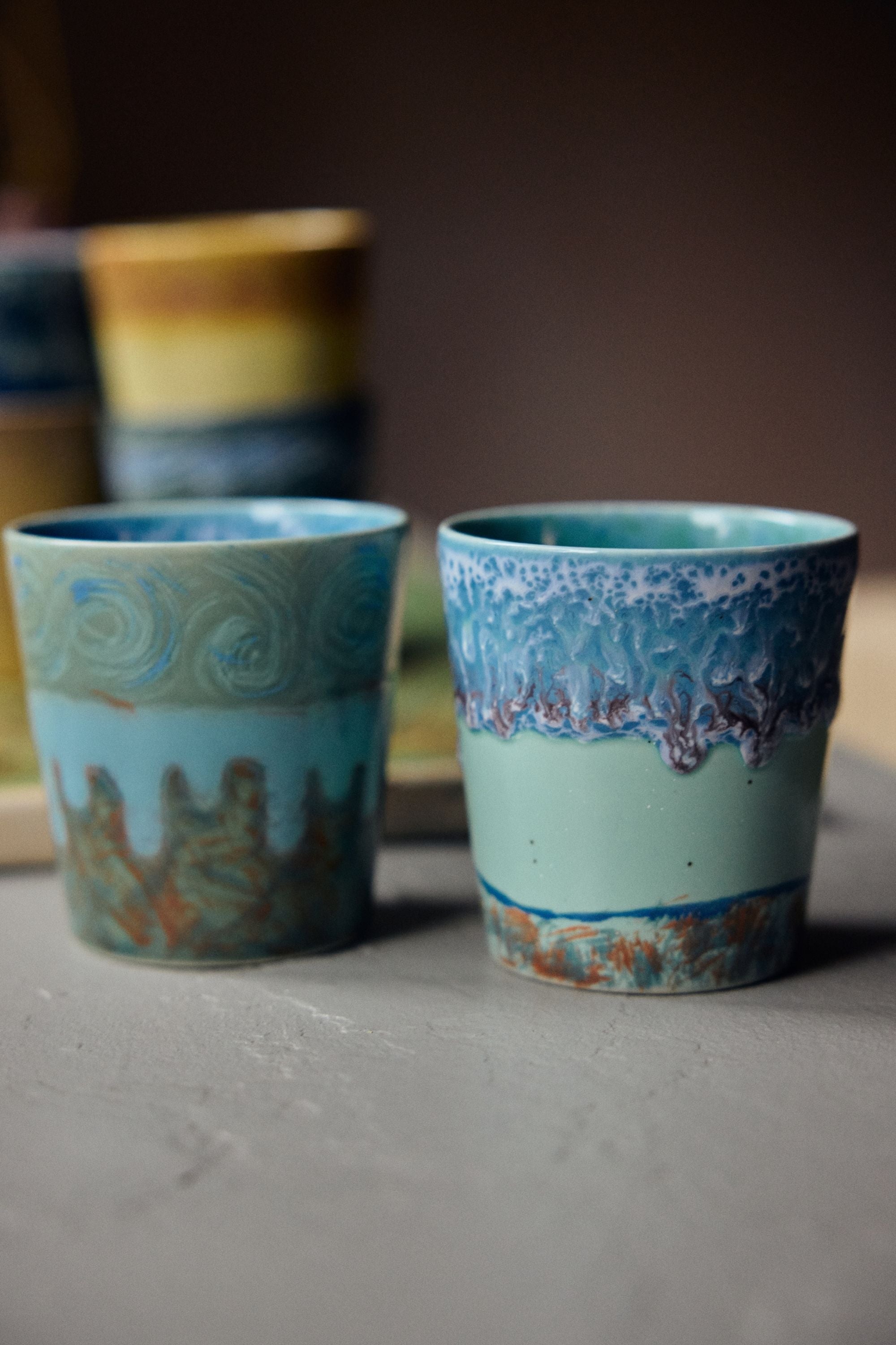 70s Ceramics: Van Gogh kávésbögrék – önarckép, 2 db
