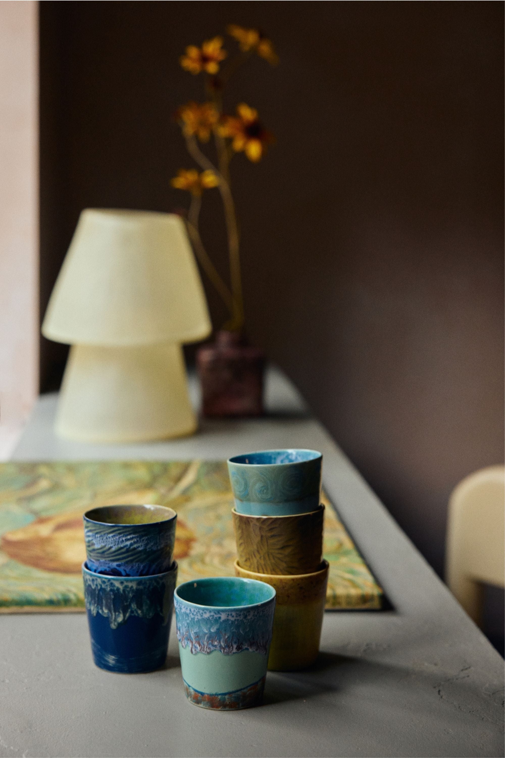 70s Ceramics: Van Gogh kávésbögrék – önarckép, 2 db