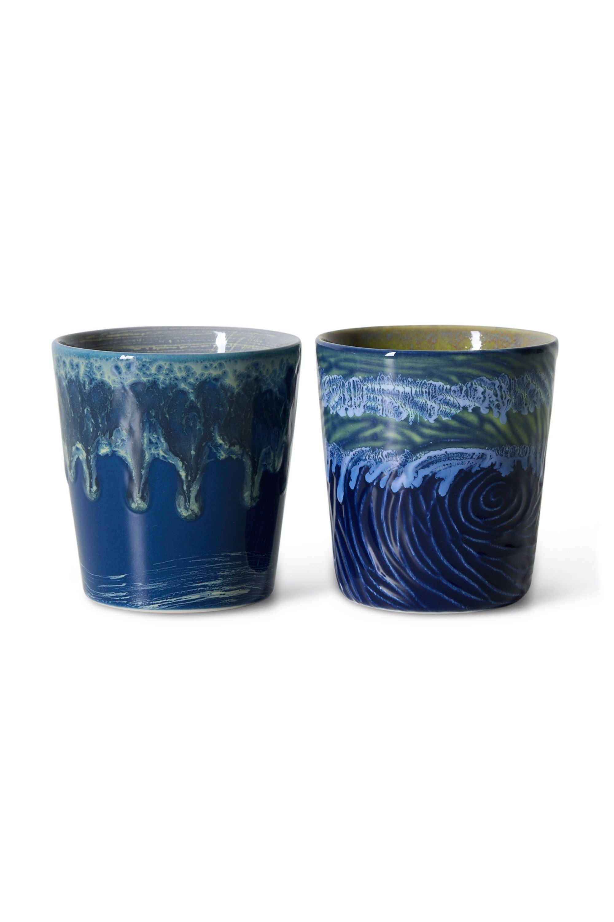 70s ceramics: Van Gogh csillagos éj mintás bögre szett, 2 db