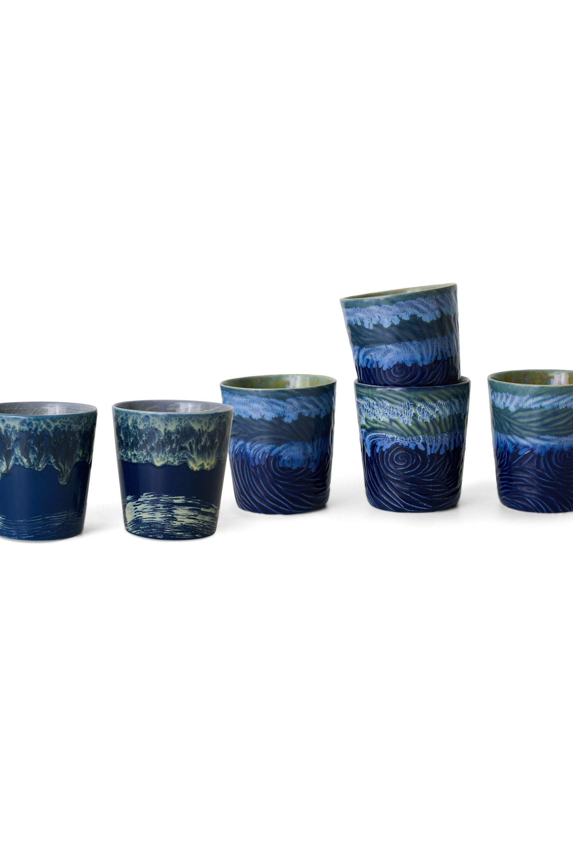 70s ceramics: Van Gogh csillagos éj mintás bögre szett, 2 db