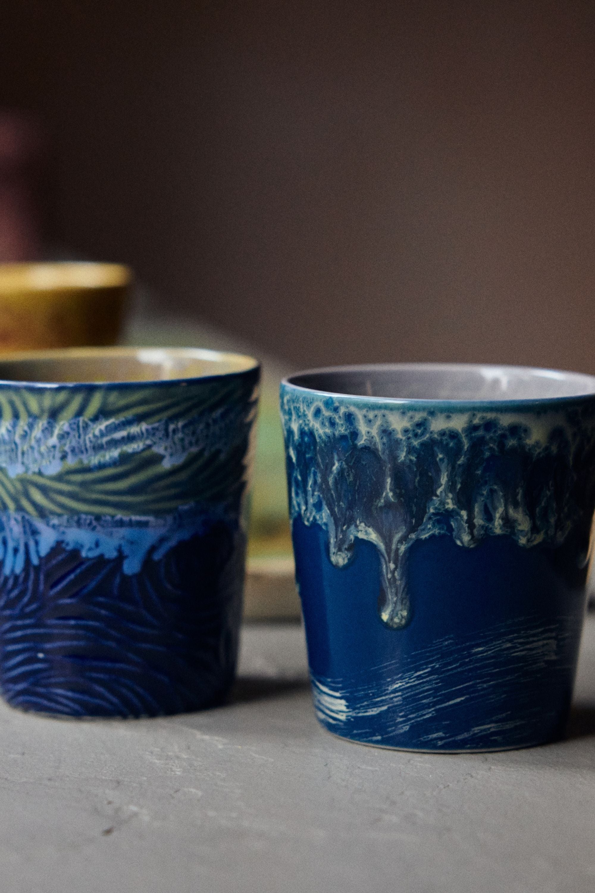 70s ceramics: Van Gogh csillagos éj mintás bögre szett, 2 db