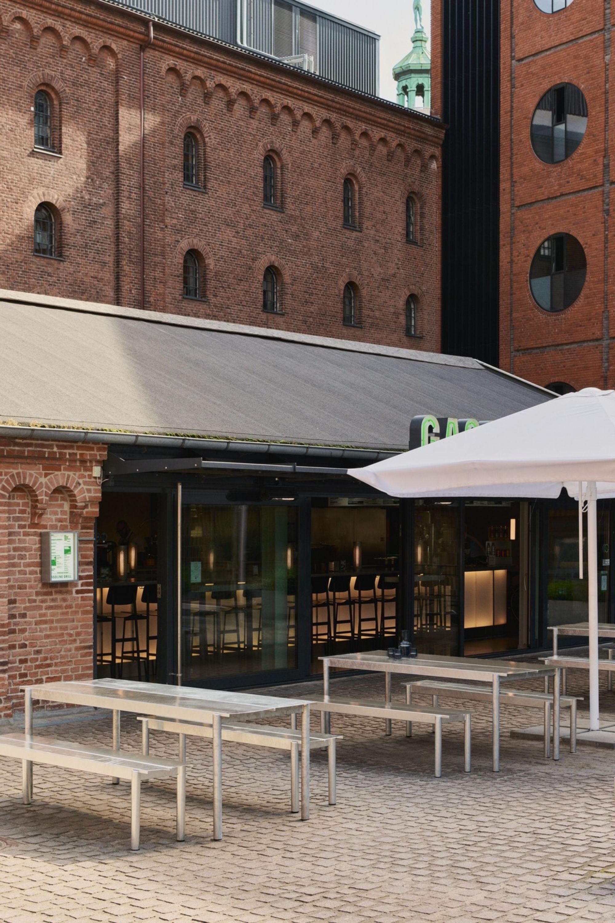 Linear Steel Bench Taupe