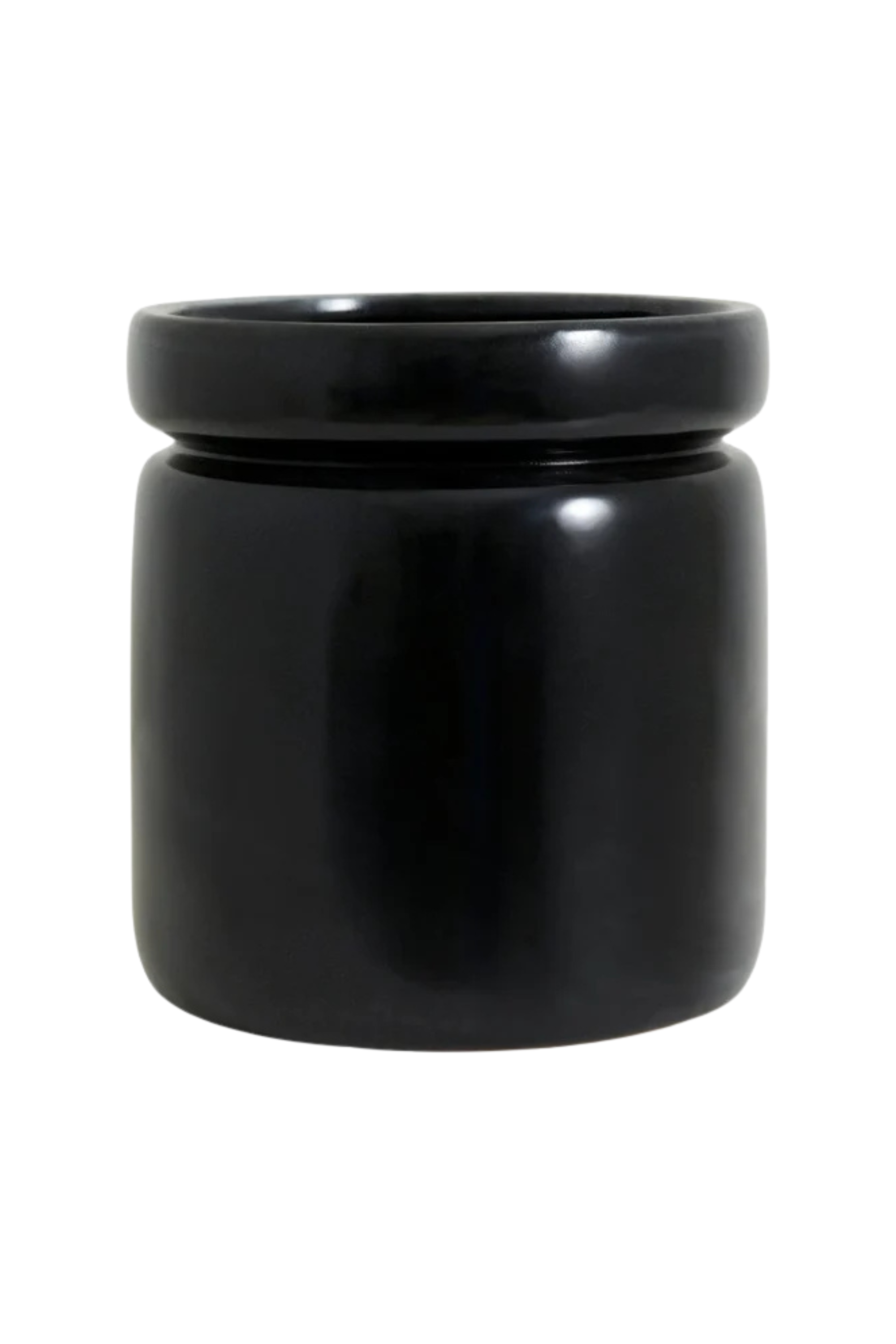 Isa pot L shiny black glaze