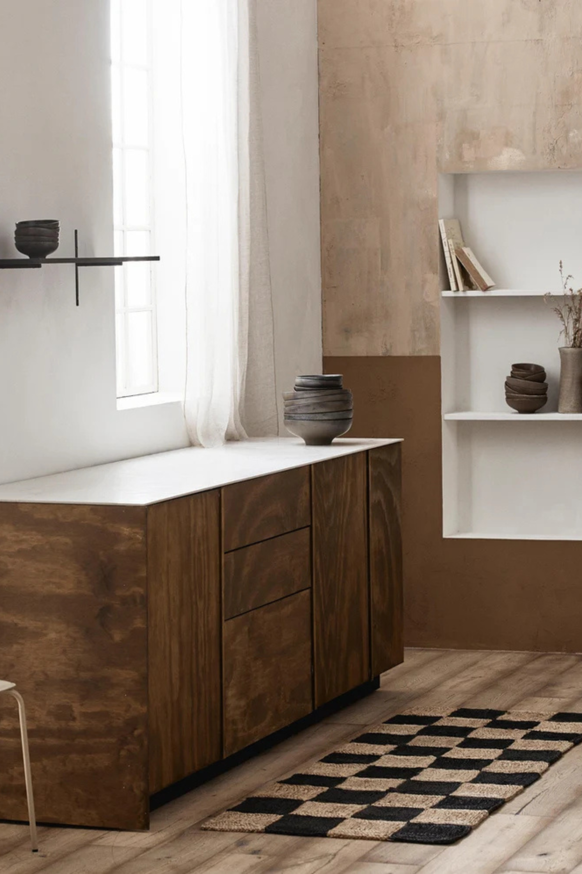 Inez tál, L, matt fekete