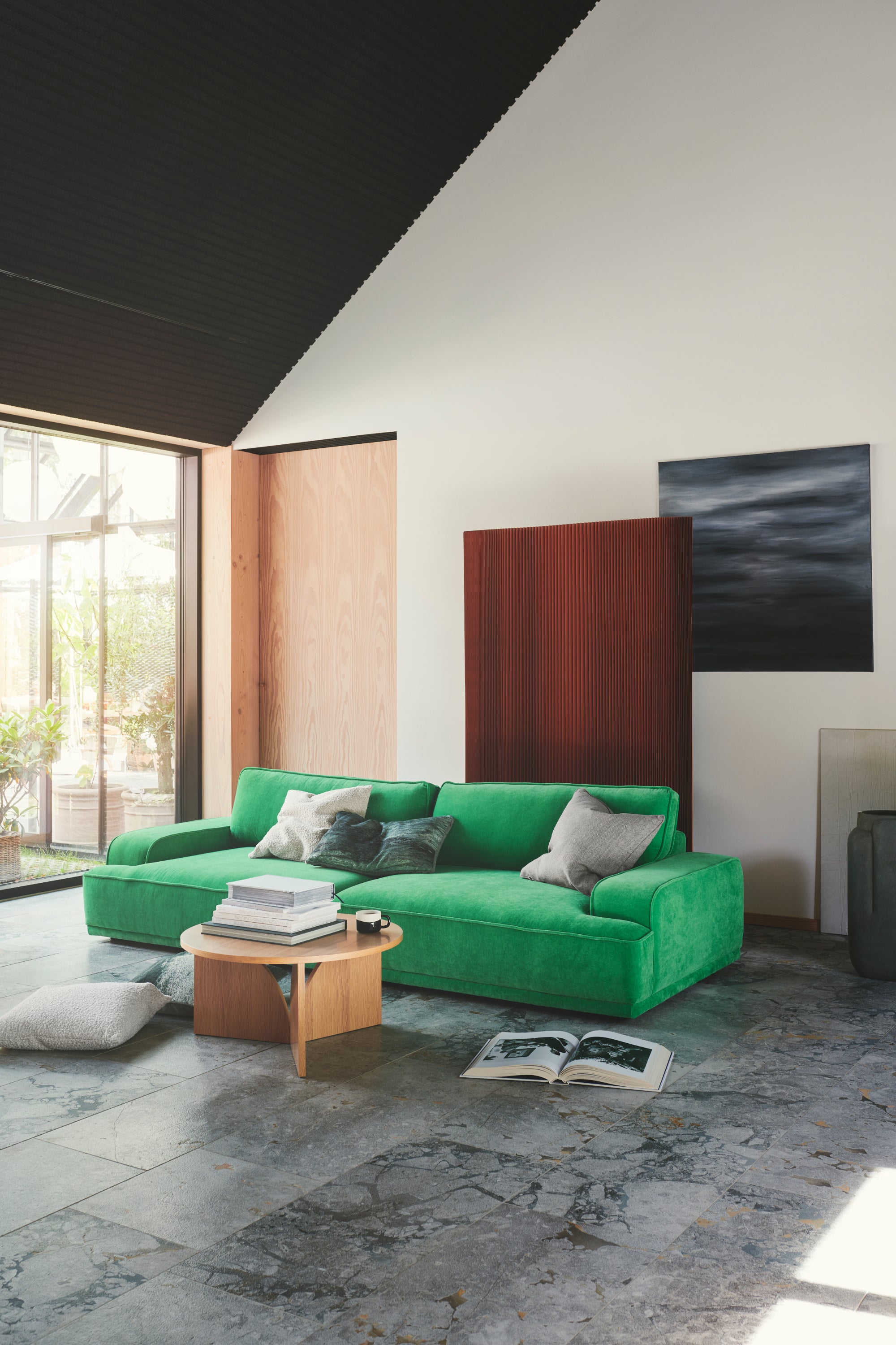 Leonora Moss Grass Green Sofa