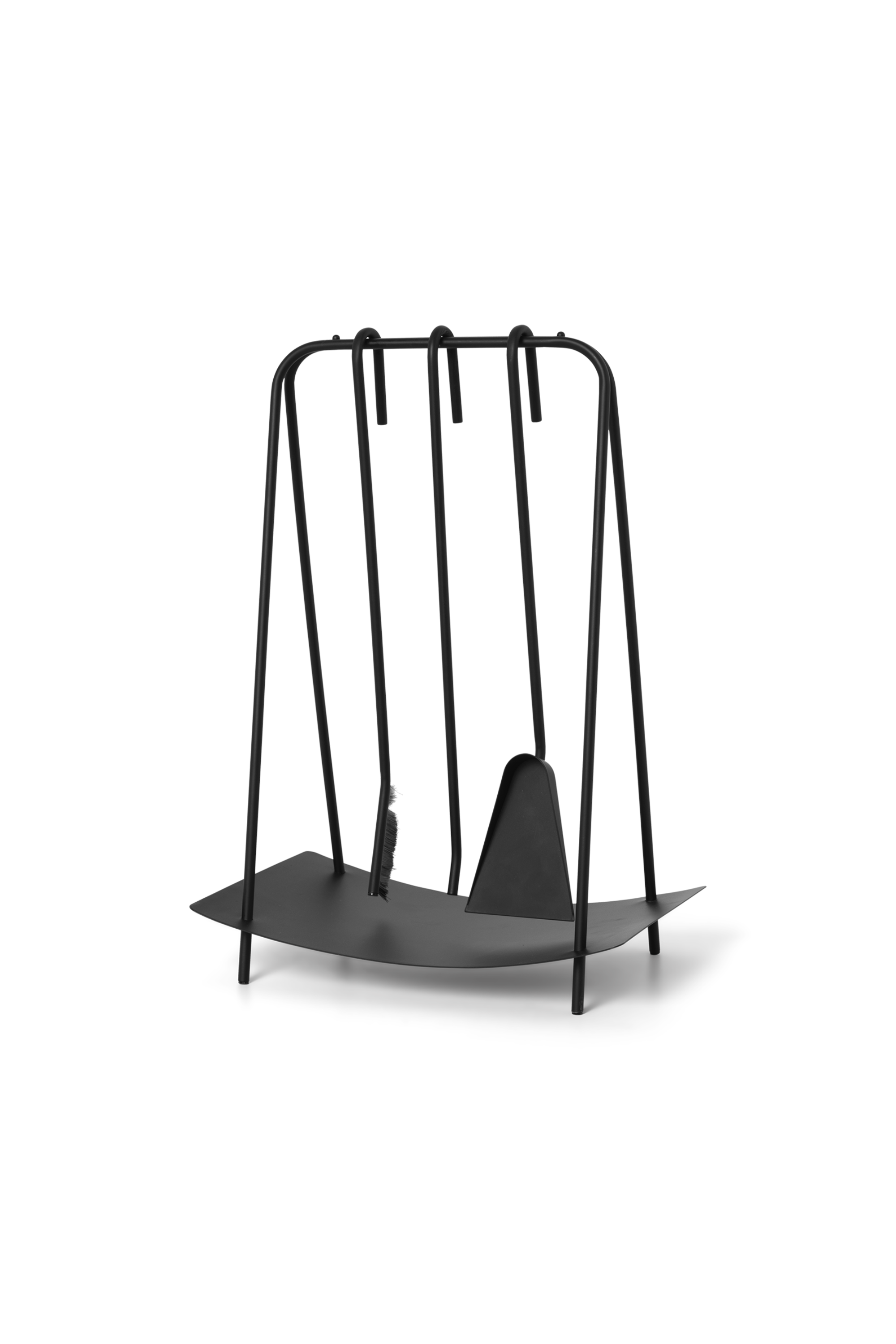 Port black fireplace tools