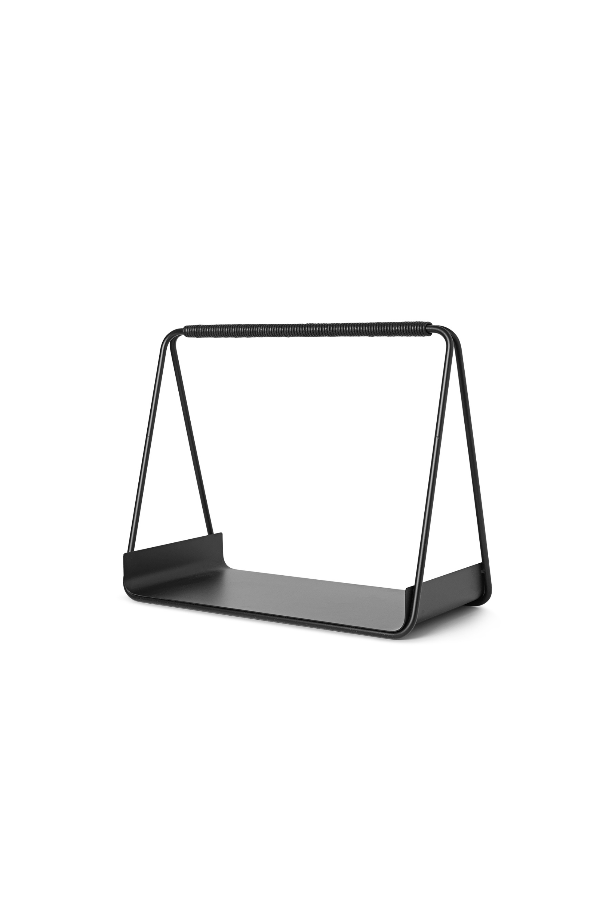 Port black wood basket